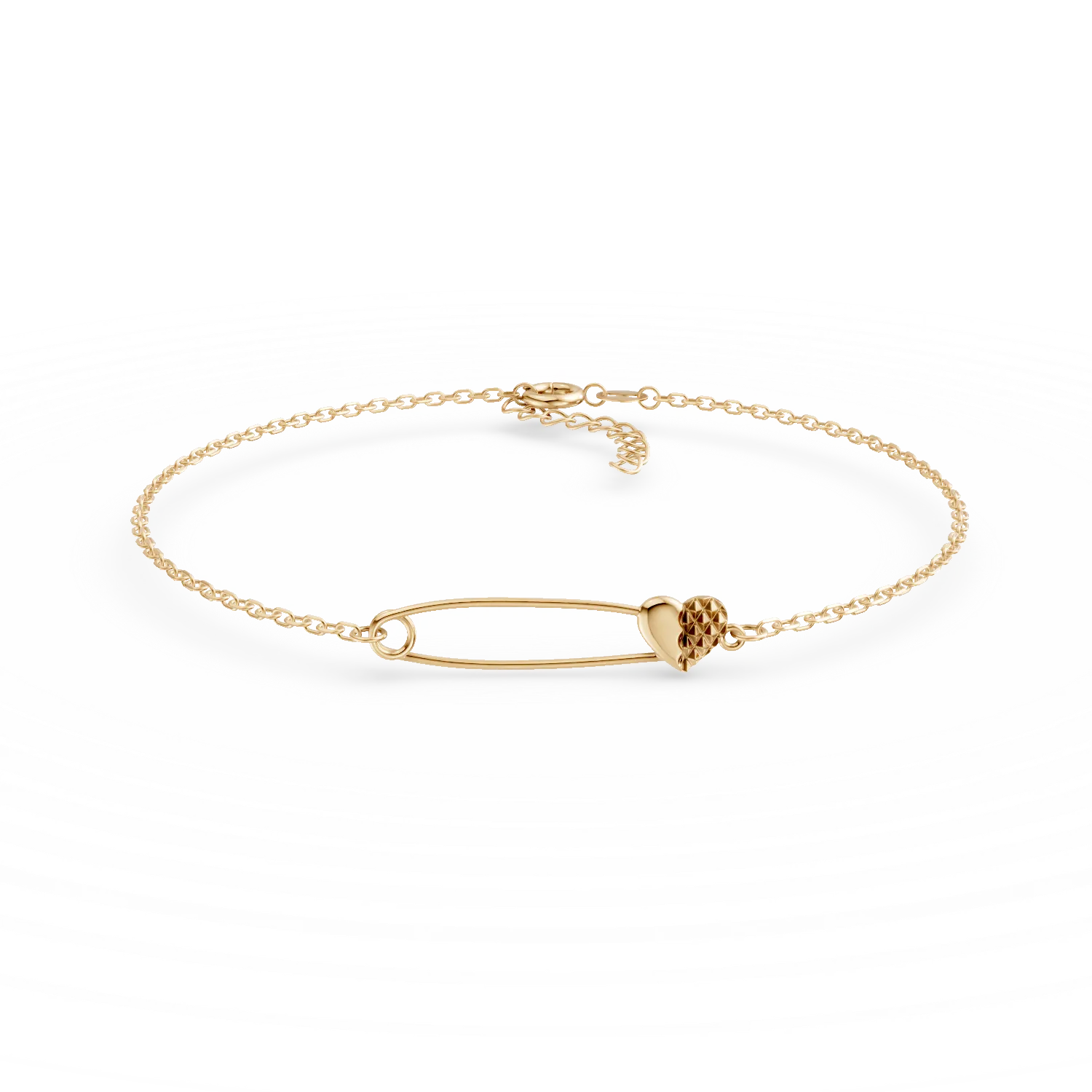Bratara cu pandantiv inima din aur galben