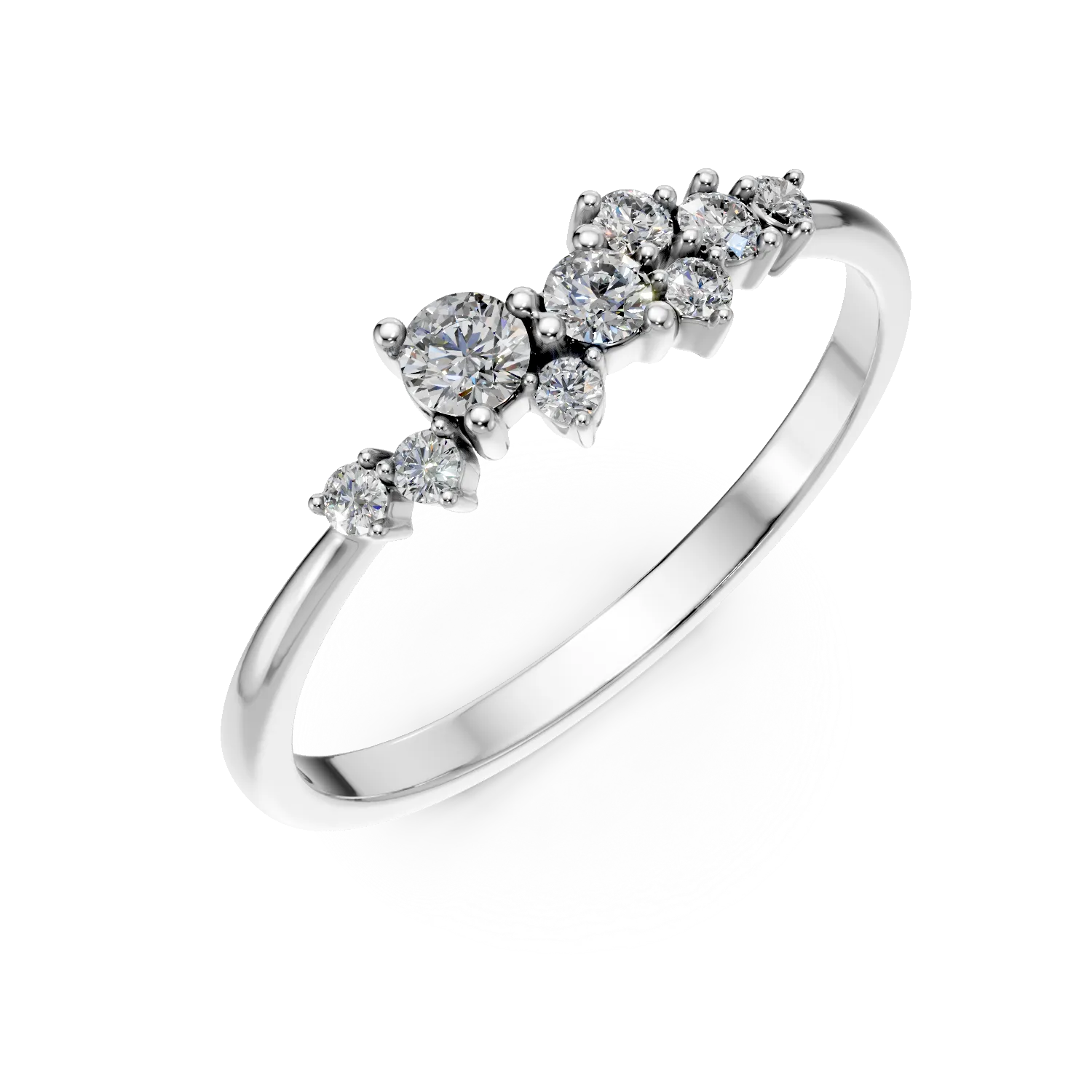 Inel microsetting din aur alb cu diamante de 0.2ct
