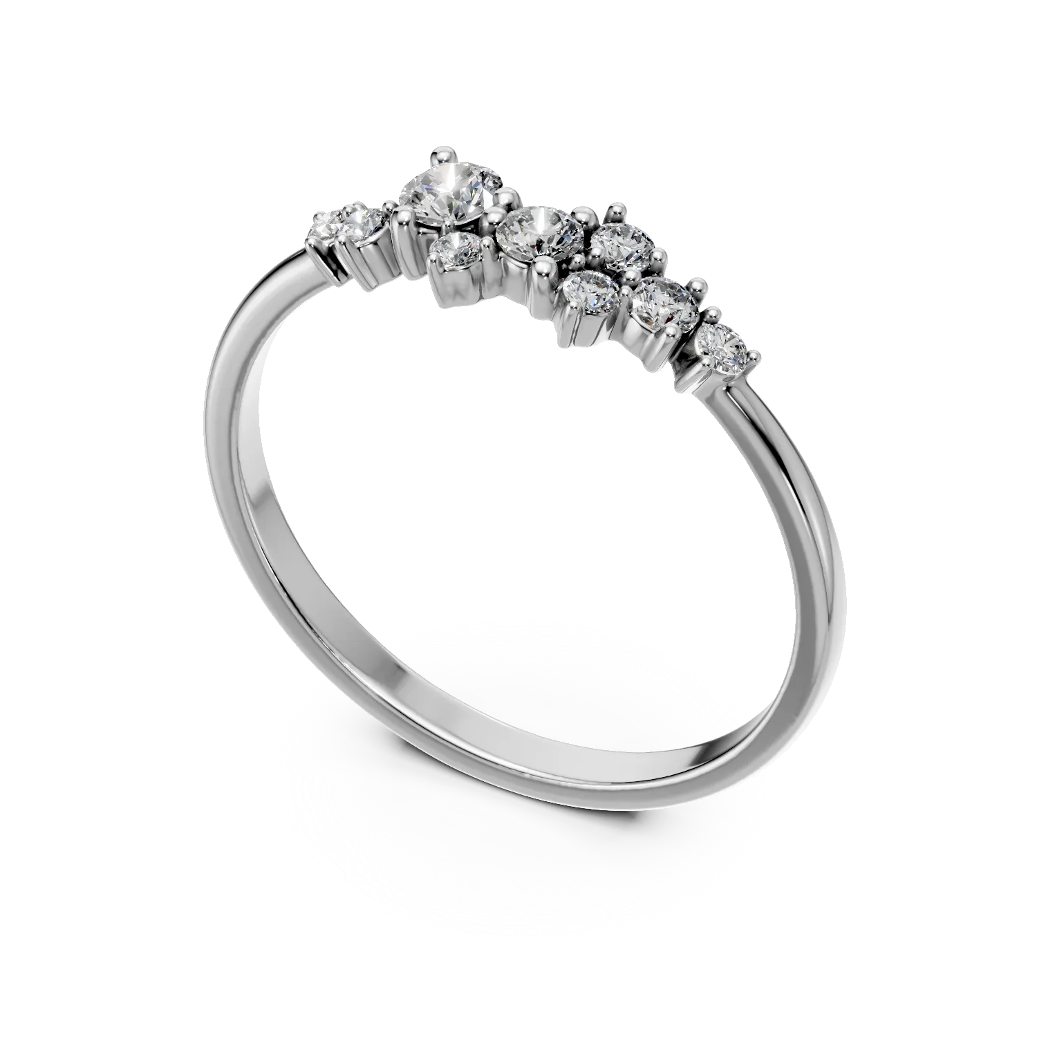 Inel microsetting din aur alb cu diamante de 0.2ct