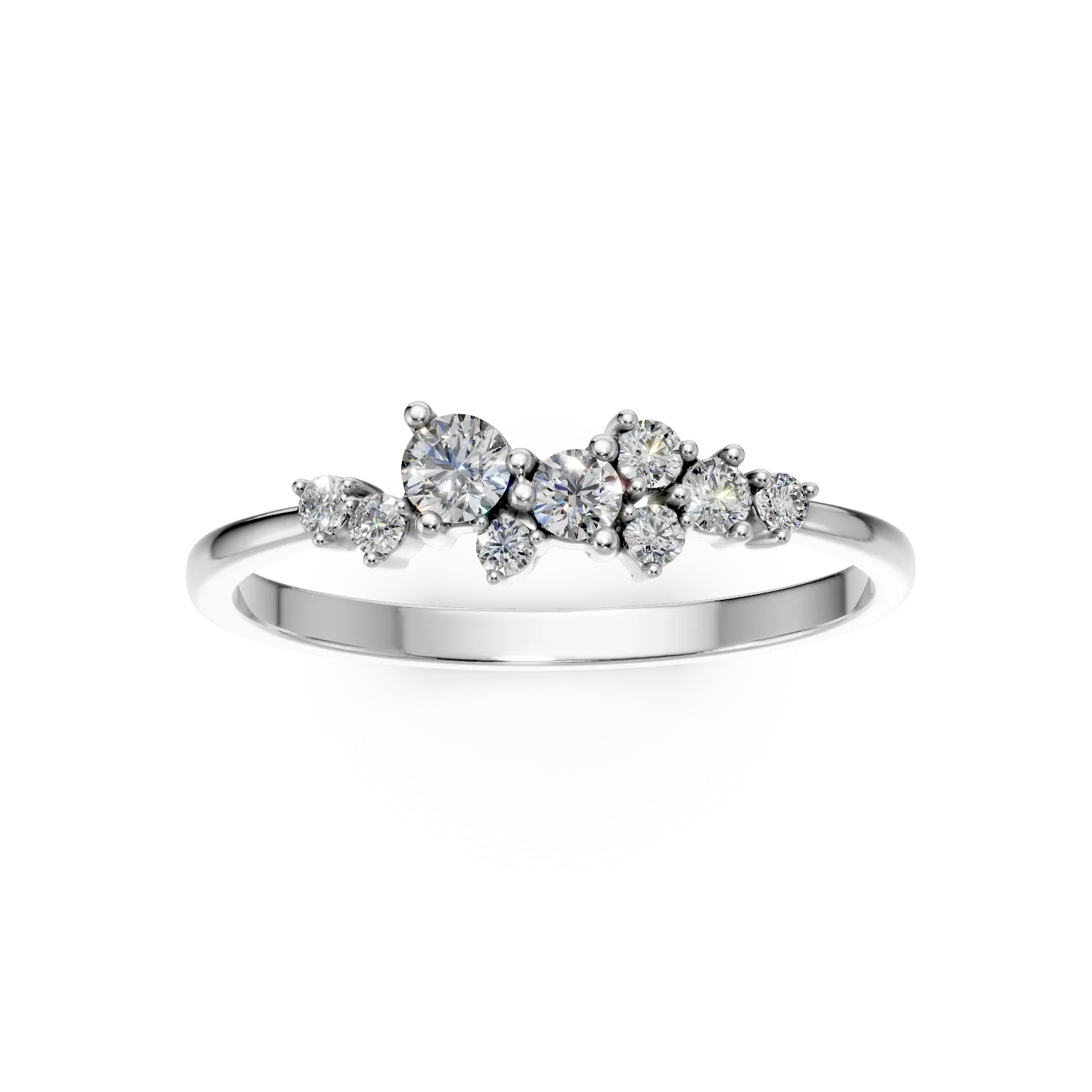 Inel microsetting din aur alb cu diamante de 0.2ct