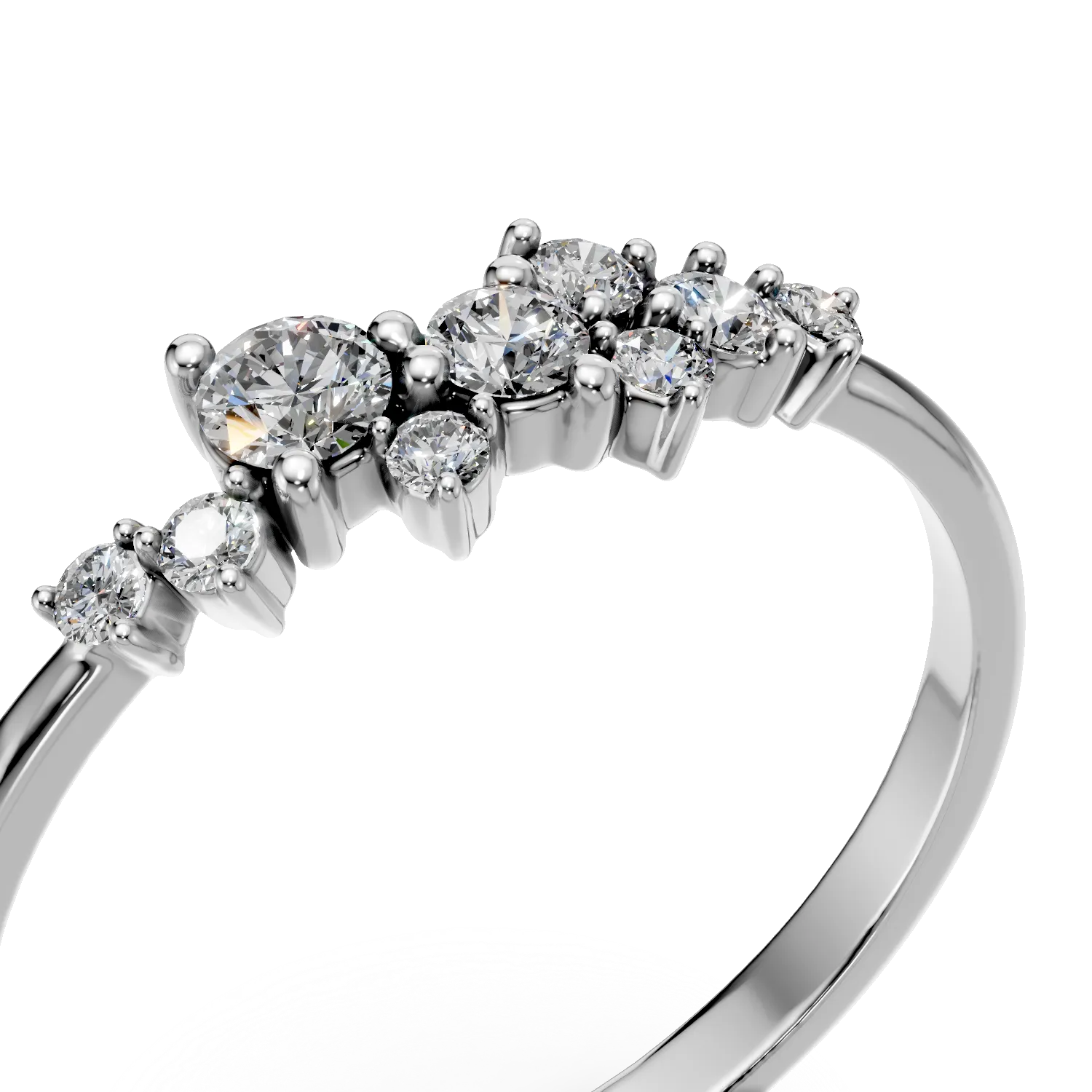 Inel microsetting din aur alb cu diamante de 0.2ct