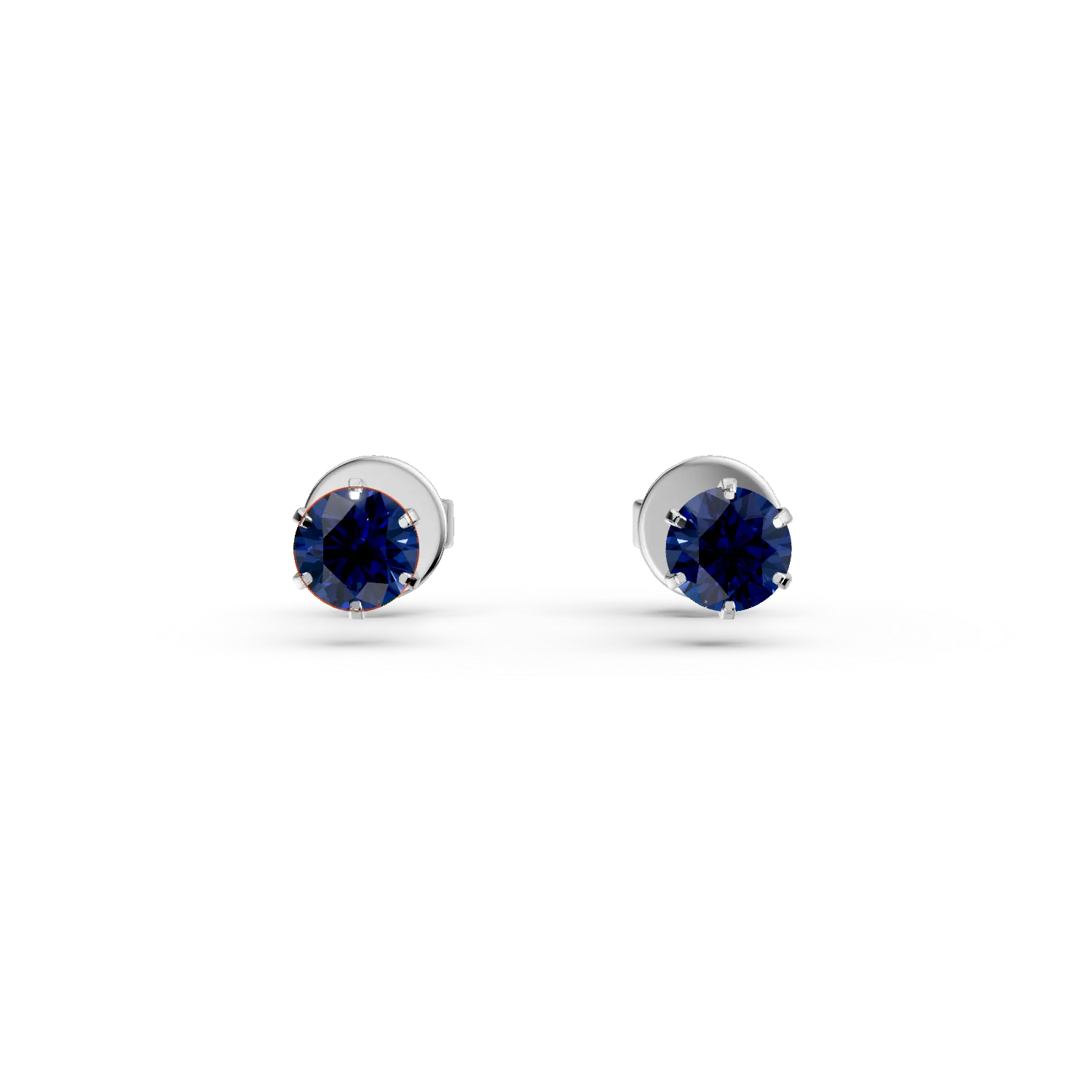 Cercei stud din aur alb cu safire de 0.3ct