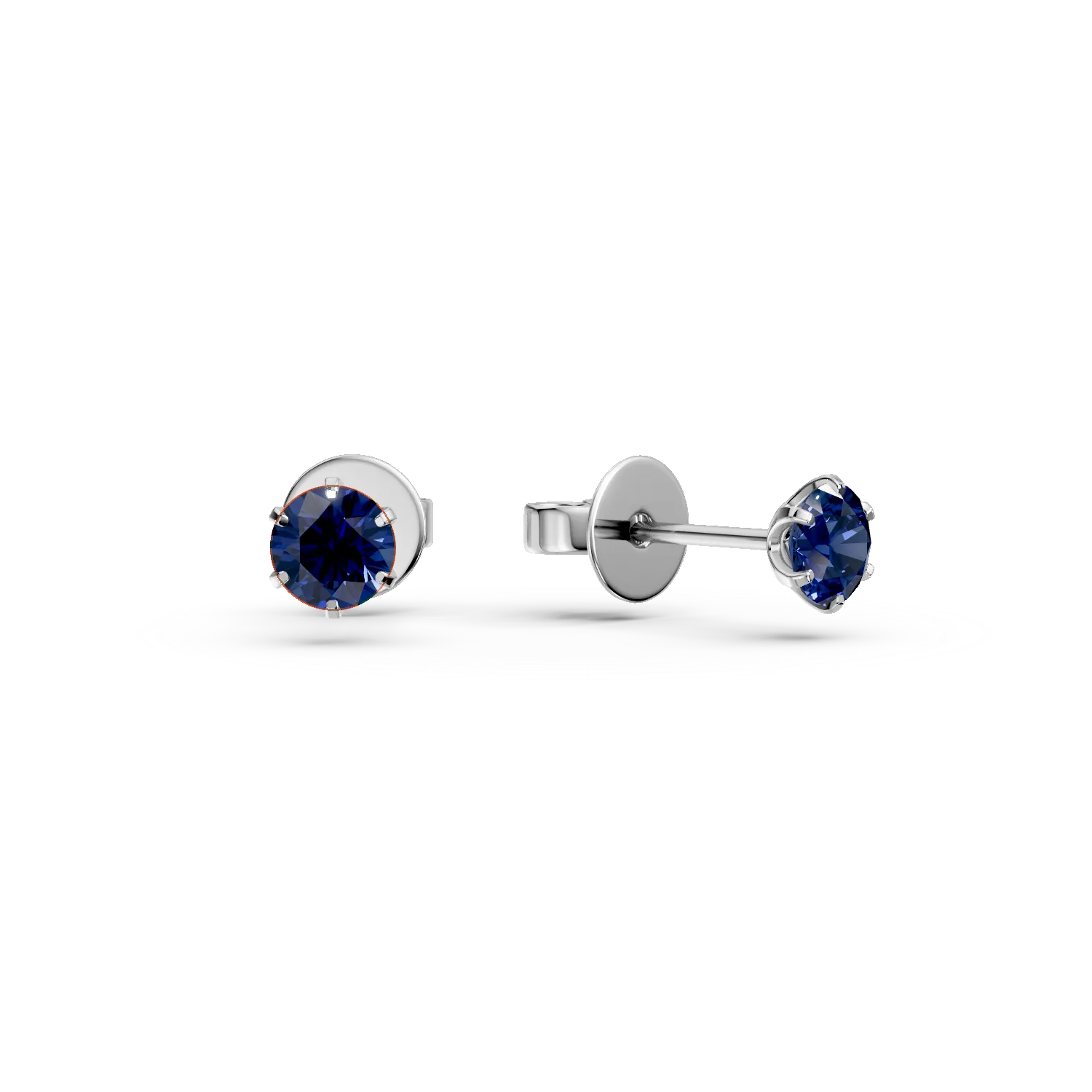 Cercei stud din aur alb cu safire de 0.3ct