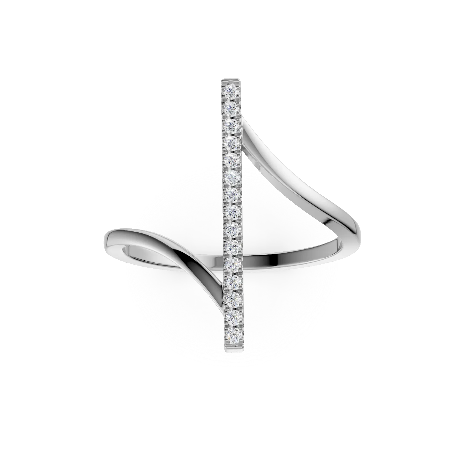 Inel microsetting din aur alb cu diamante de 0.1ct