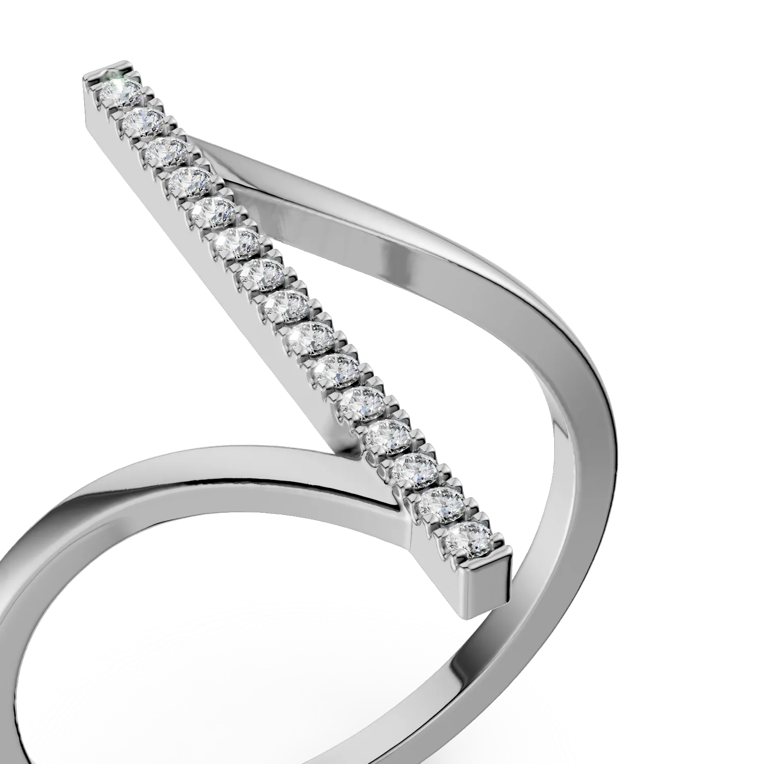 Inel microsetting din aur alb cu diamante de 0.1ct
