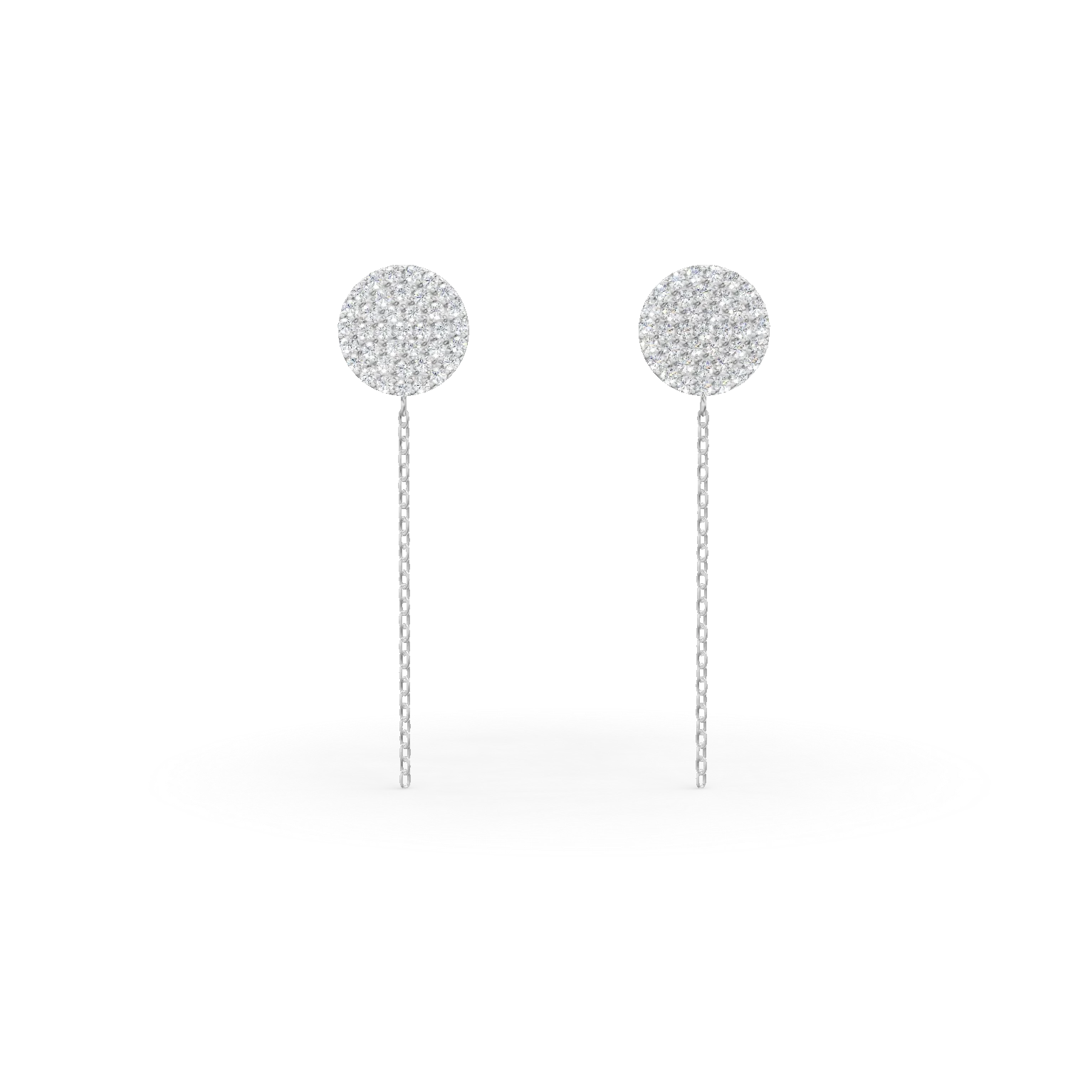 Cercei stud din aur alb cu diamante de 0.2ct