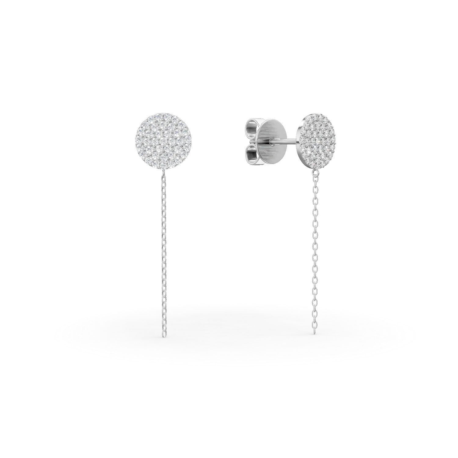 Cercei stud din aur alb cu diamante de 0.2ct