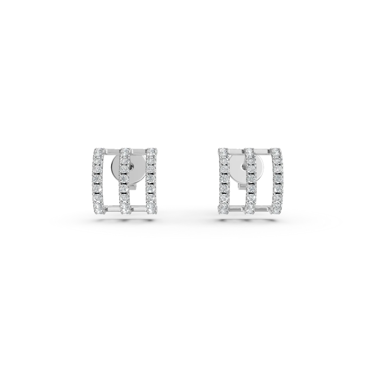 Cercei on-ear din aur alb cu diamante de 0.5ct