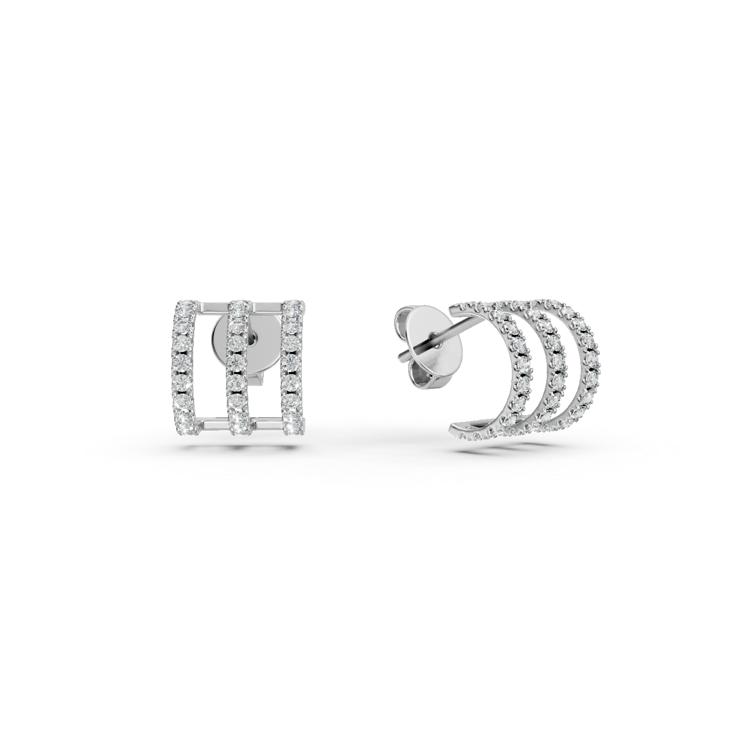 Cercei on-ear din aur alb cu diamante de 0.5ct