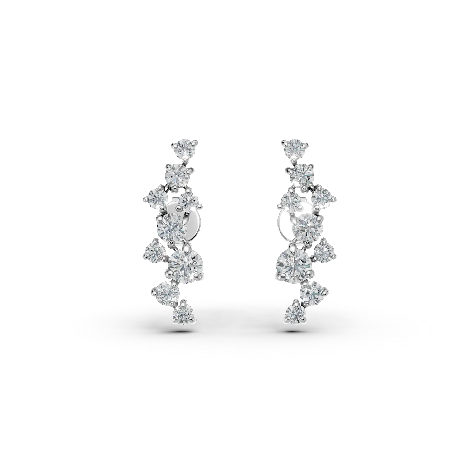 Cercei stud din aur alb cu diamante de 0.3ct