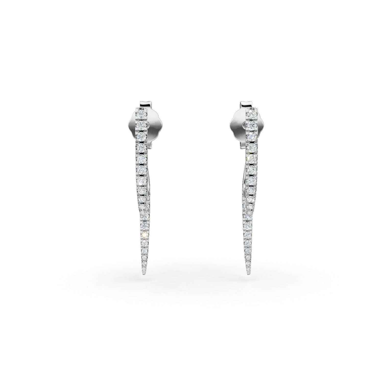 Cercei on-ear din aur alb cu diamante de 0.2ct