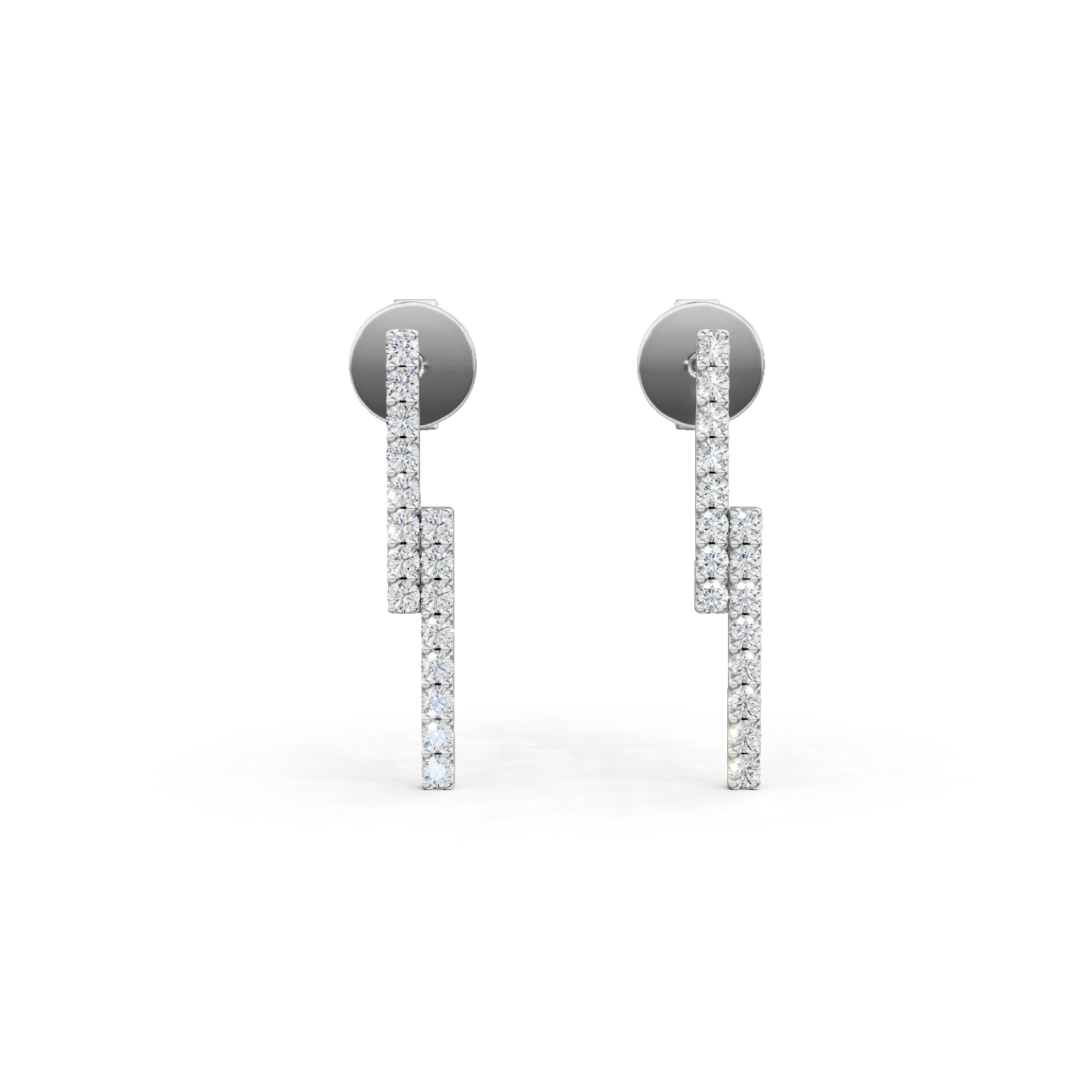 Cercei stud din aur alb cu diamante de 0.3ct