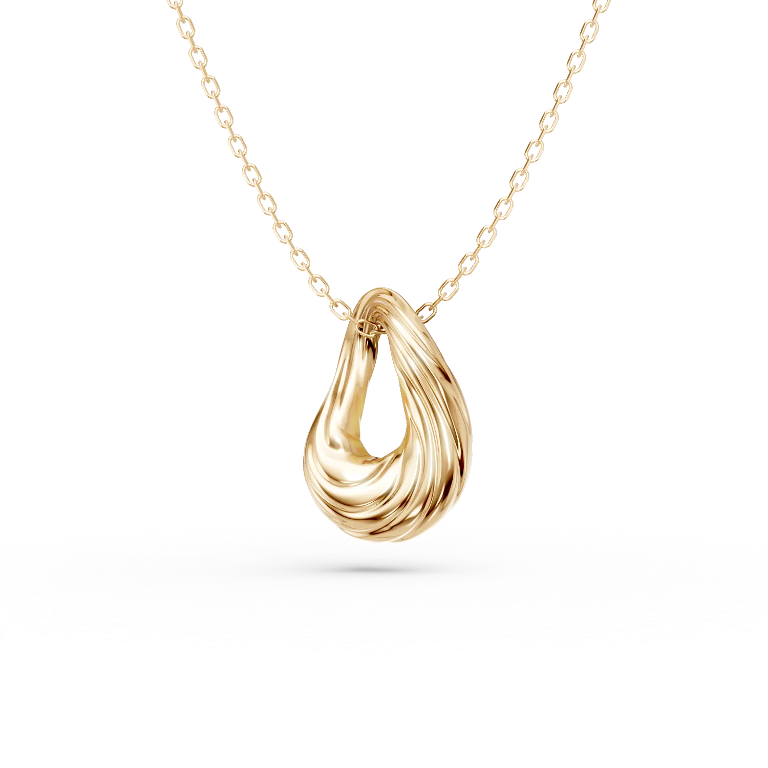 Lant cu pandantiv model abstract din argint galben