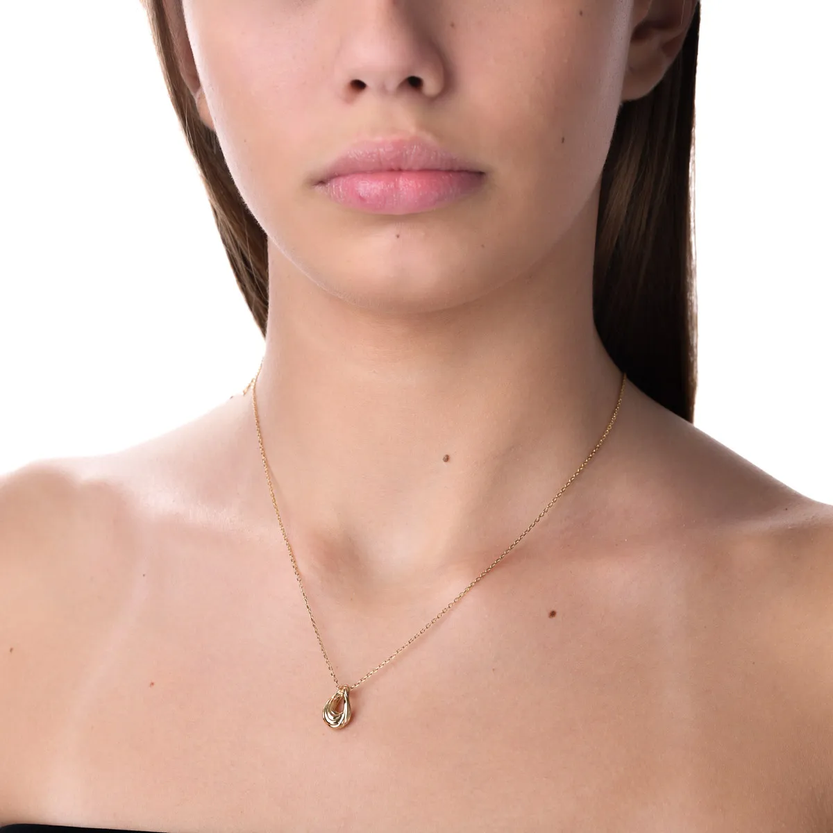 Lant cu pandantiv model abstract din argint galben