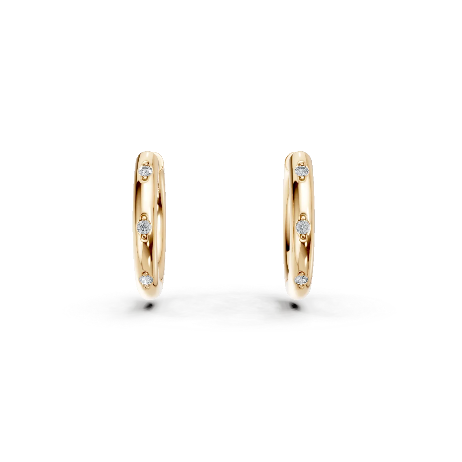 Cercei creole din argint galben cu zirconii