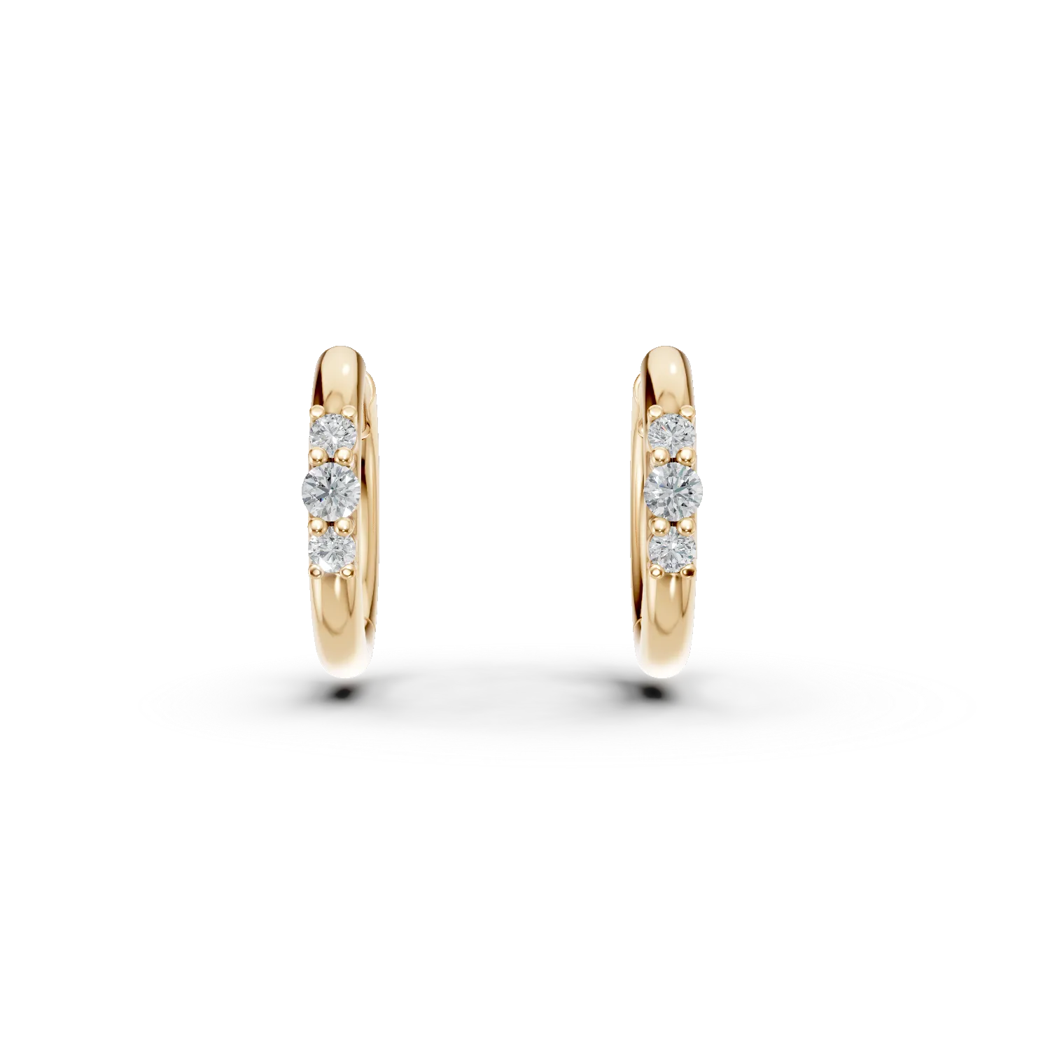 Cercei creole din argint galben cu zirconii