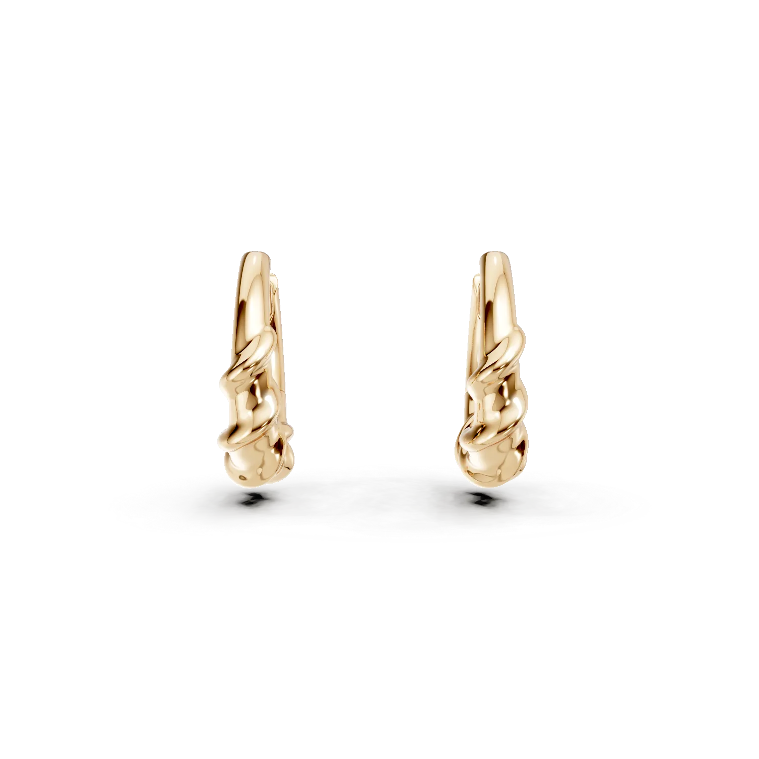 Cercei creole cu striatii din argint galben
