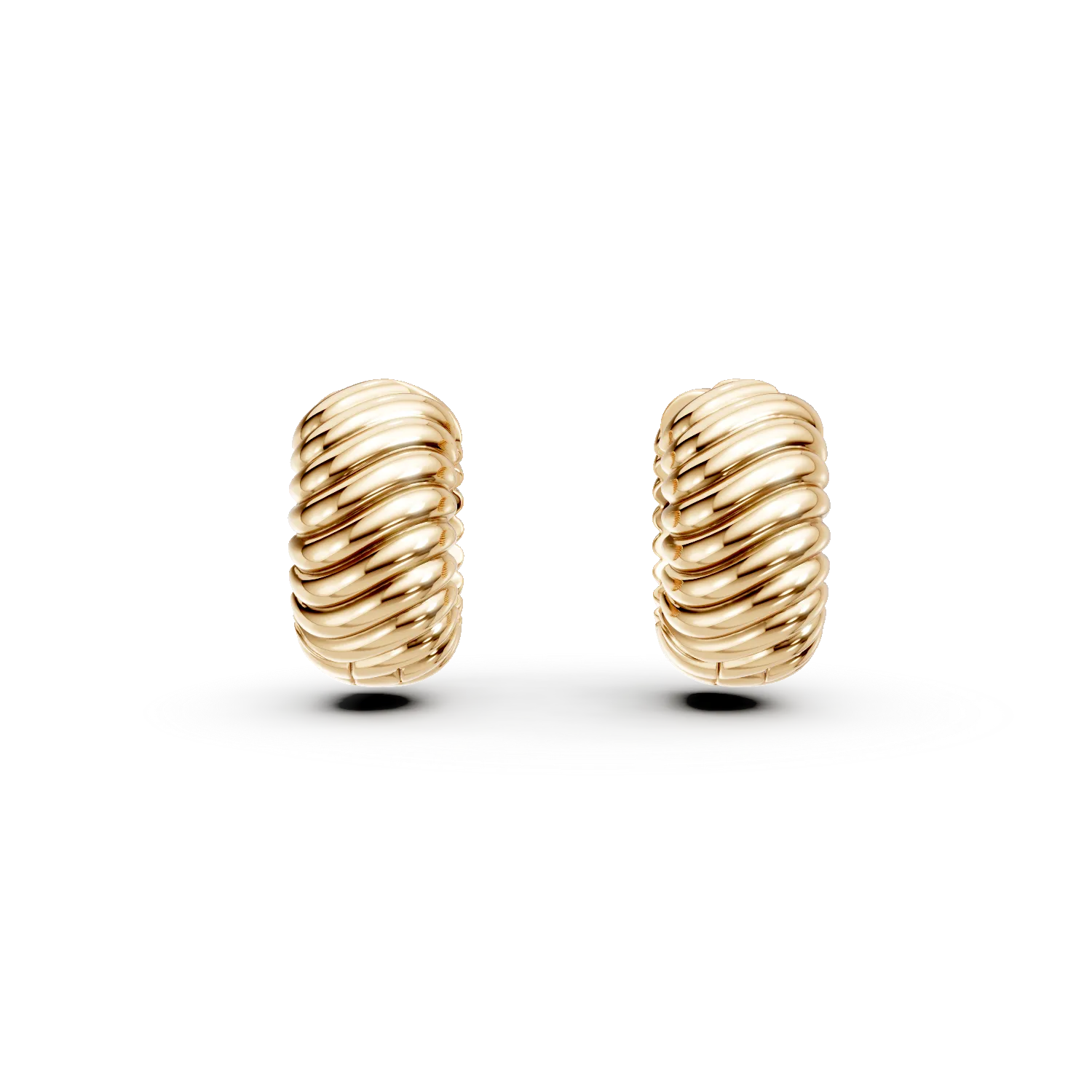 Cercei creole cu striatii din argint galben