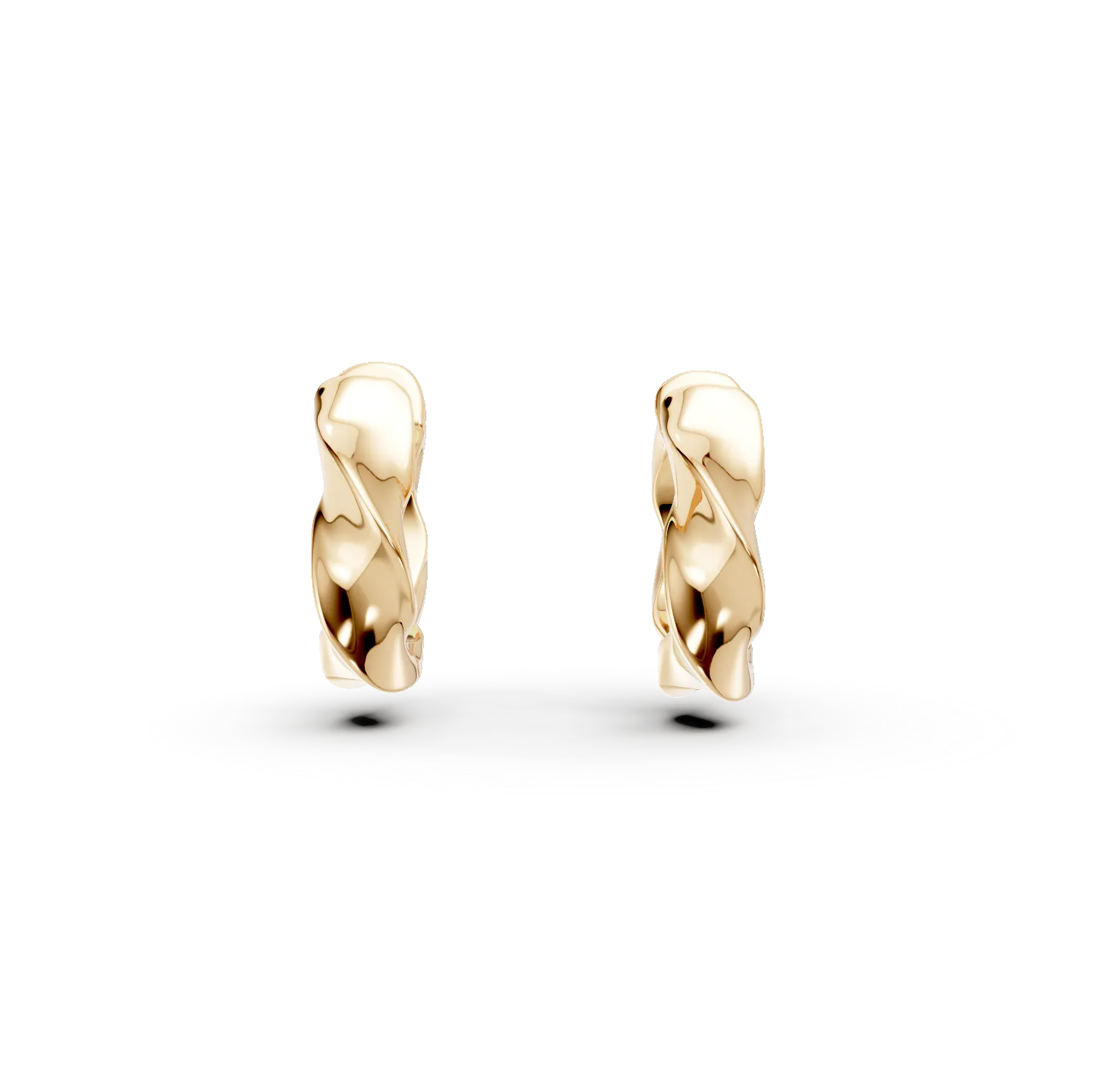 Cercei creole model abstract din argint galben