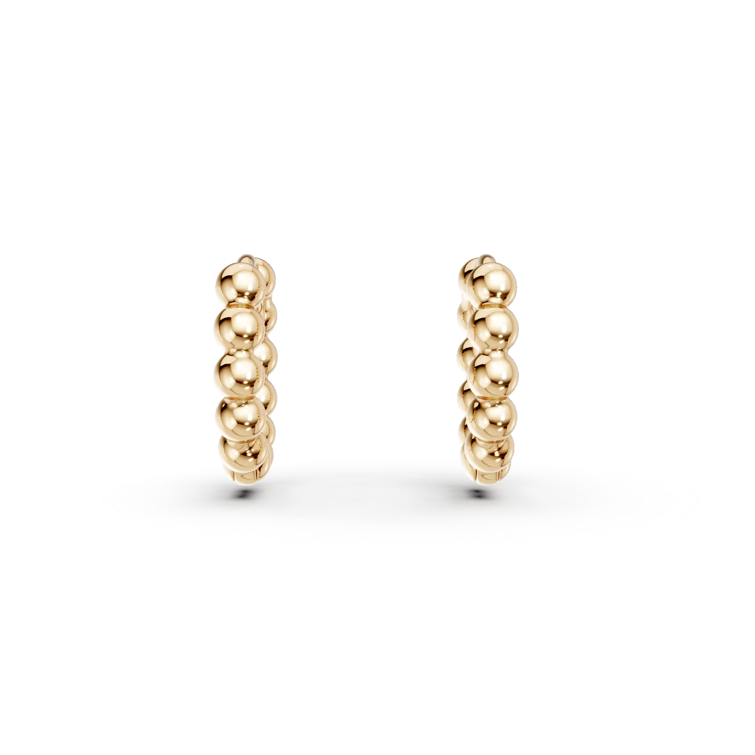 Cercei creole cu bilute din argint galben