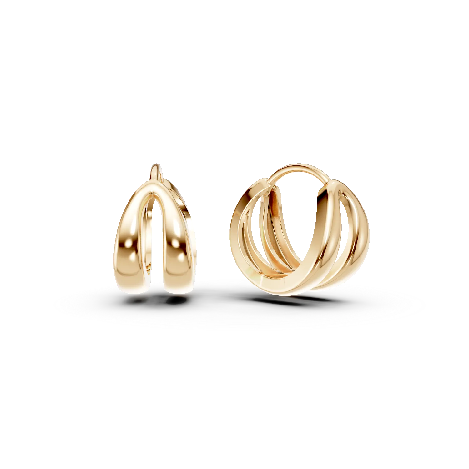 Cercei dubli din argint galben