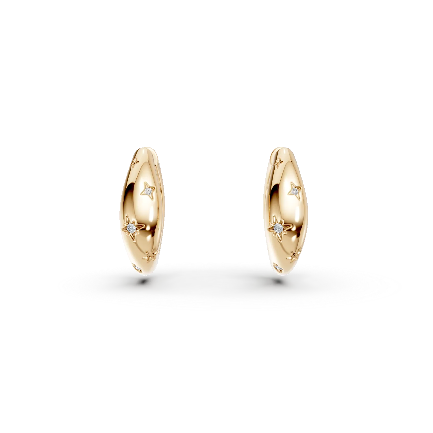 Cercei dubli din argint galben cu zirconii