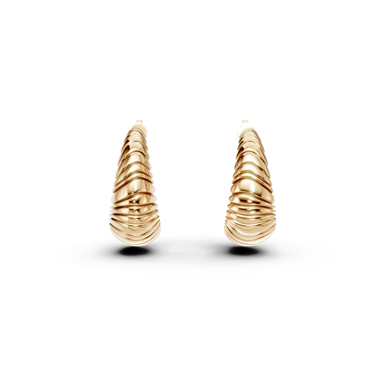 Cercei cu striatii din argint galben