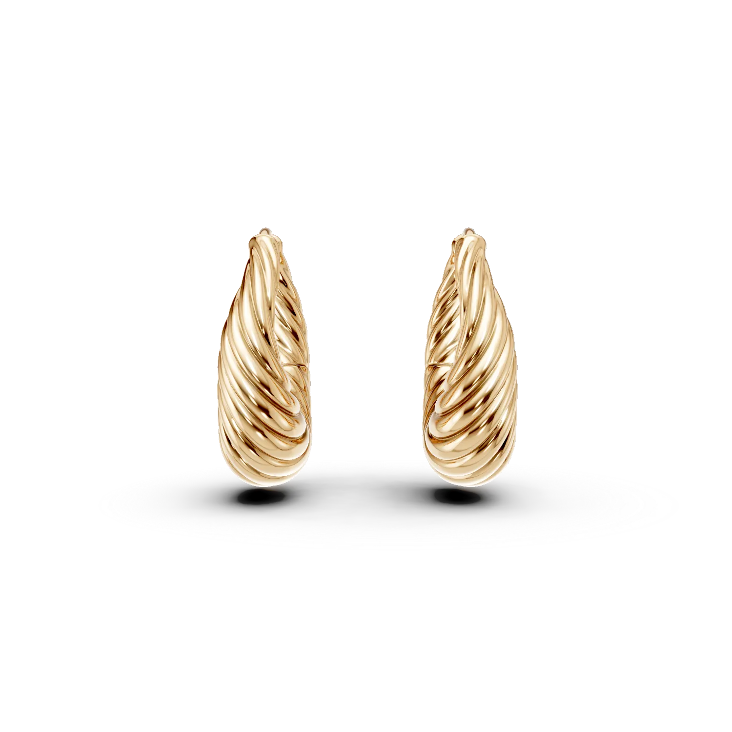 Cercei creole model abstract din argint galben