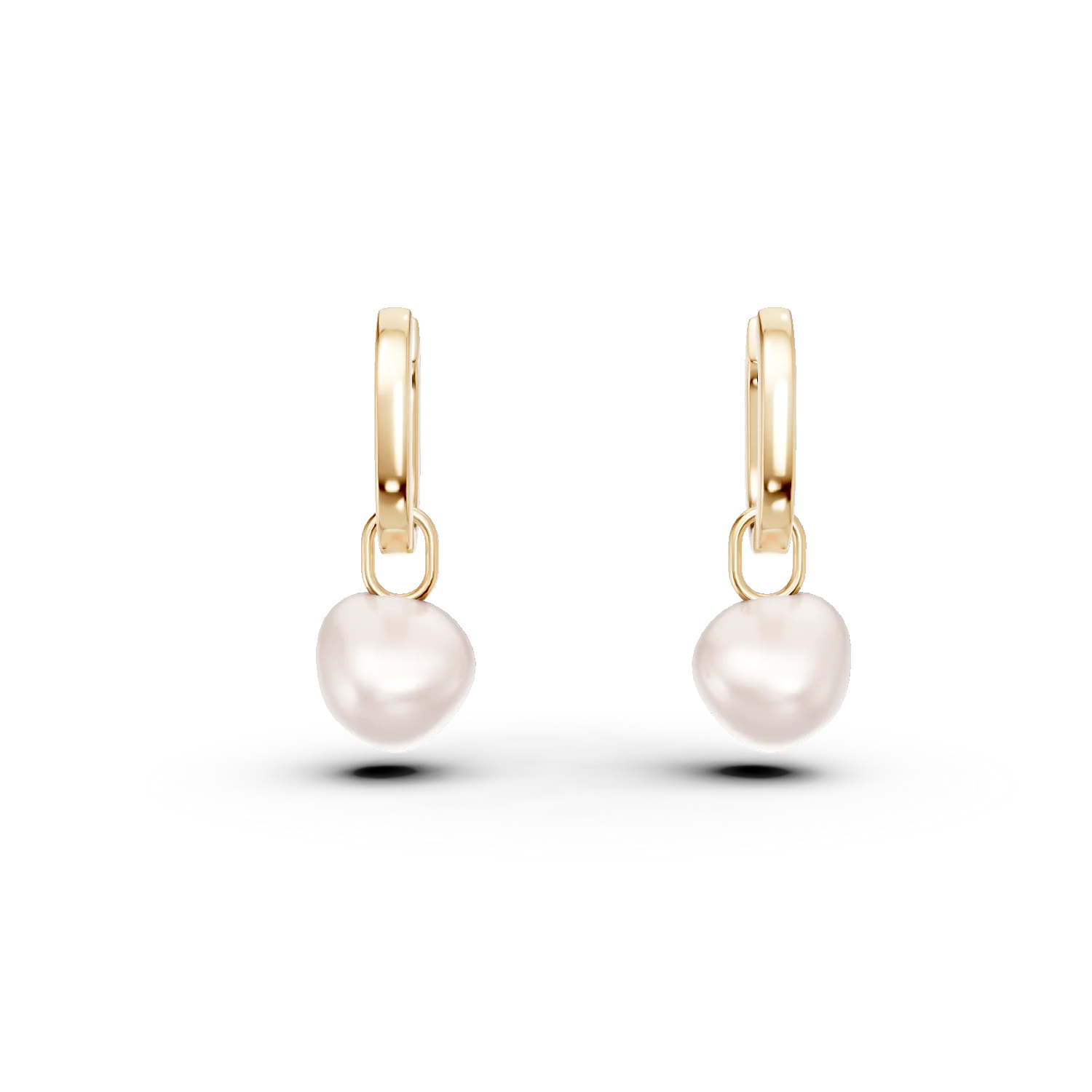 Cercei din argint galben cu perle sintetice