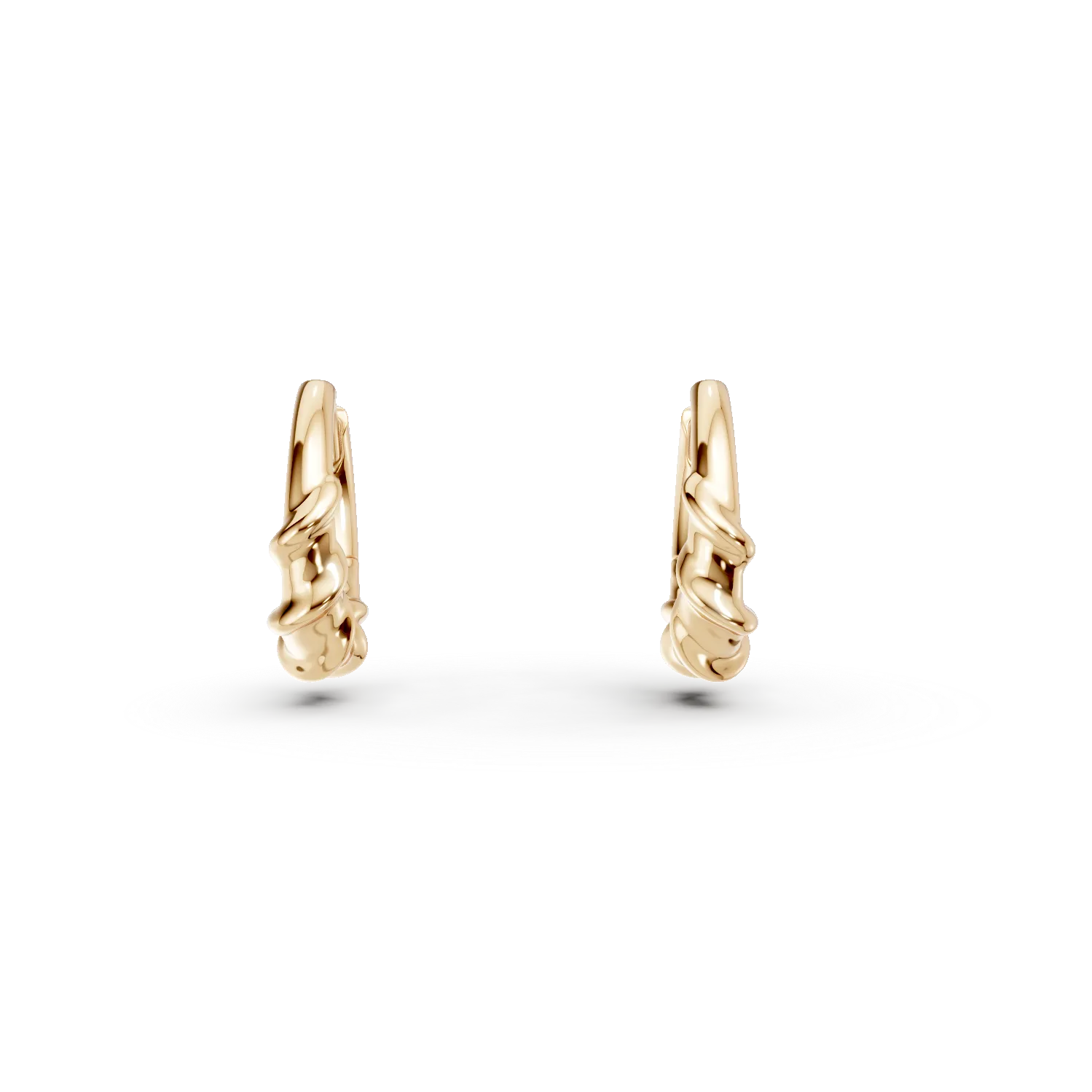 Cercei creole cu striatii din argint galben