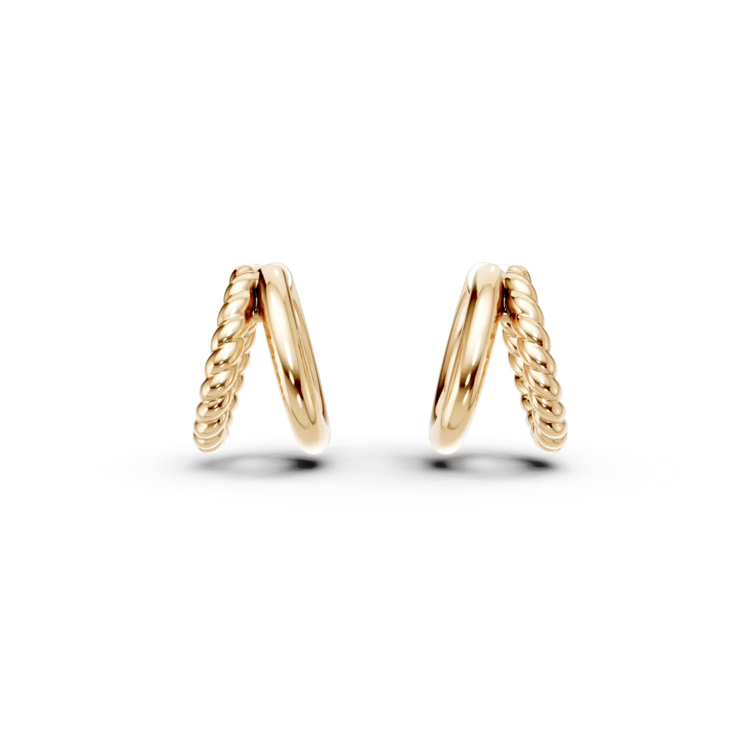 Cercei dubli din argint galben