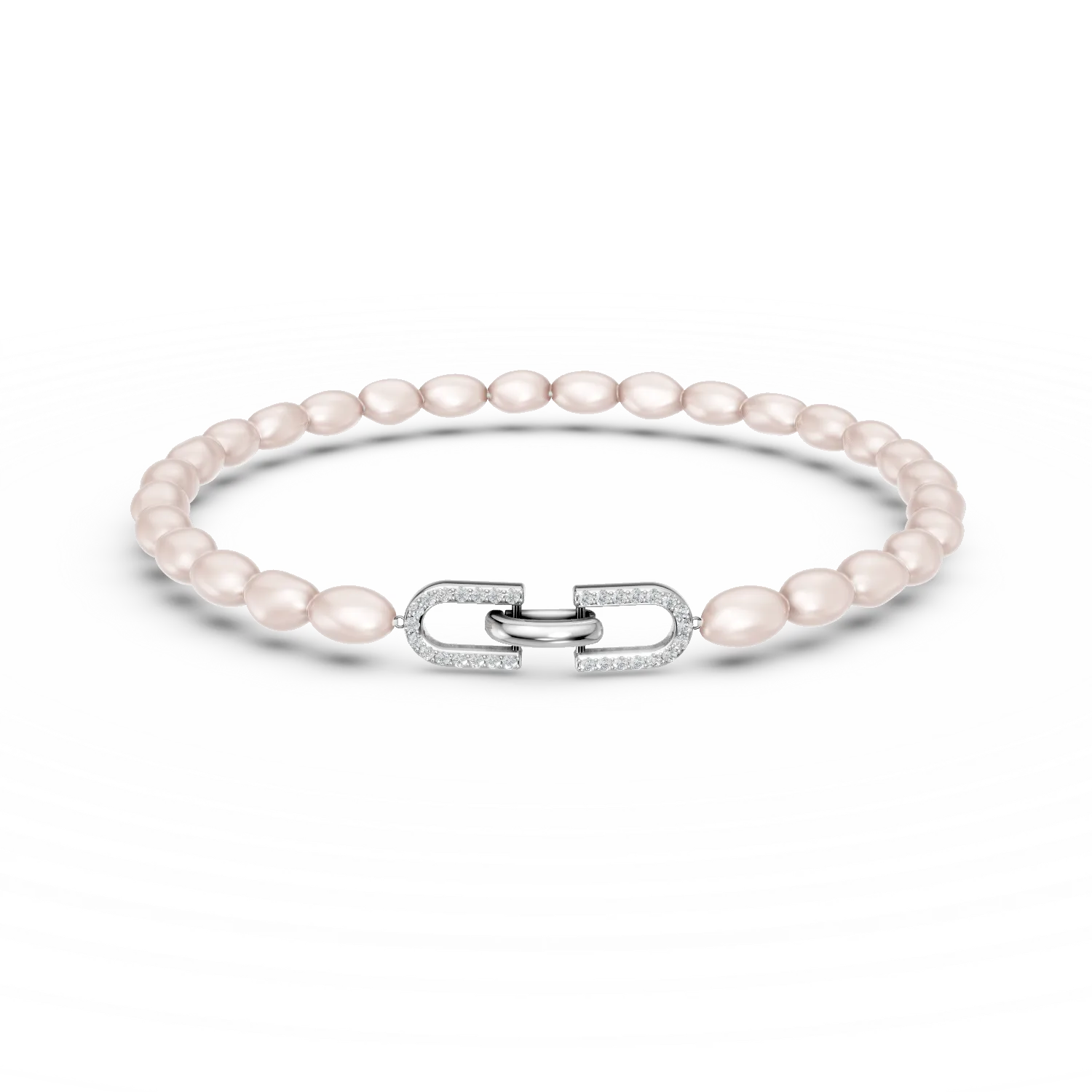 Bratara din argint cu perle sintetice si zirconii