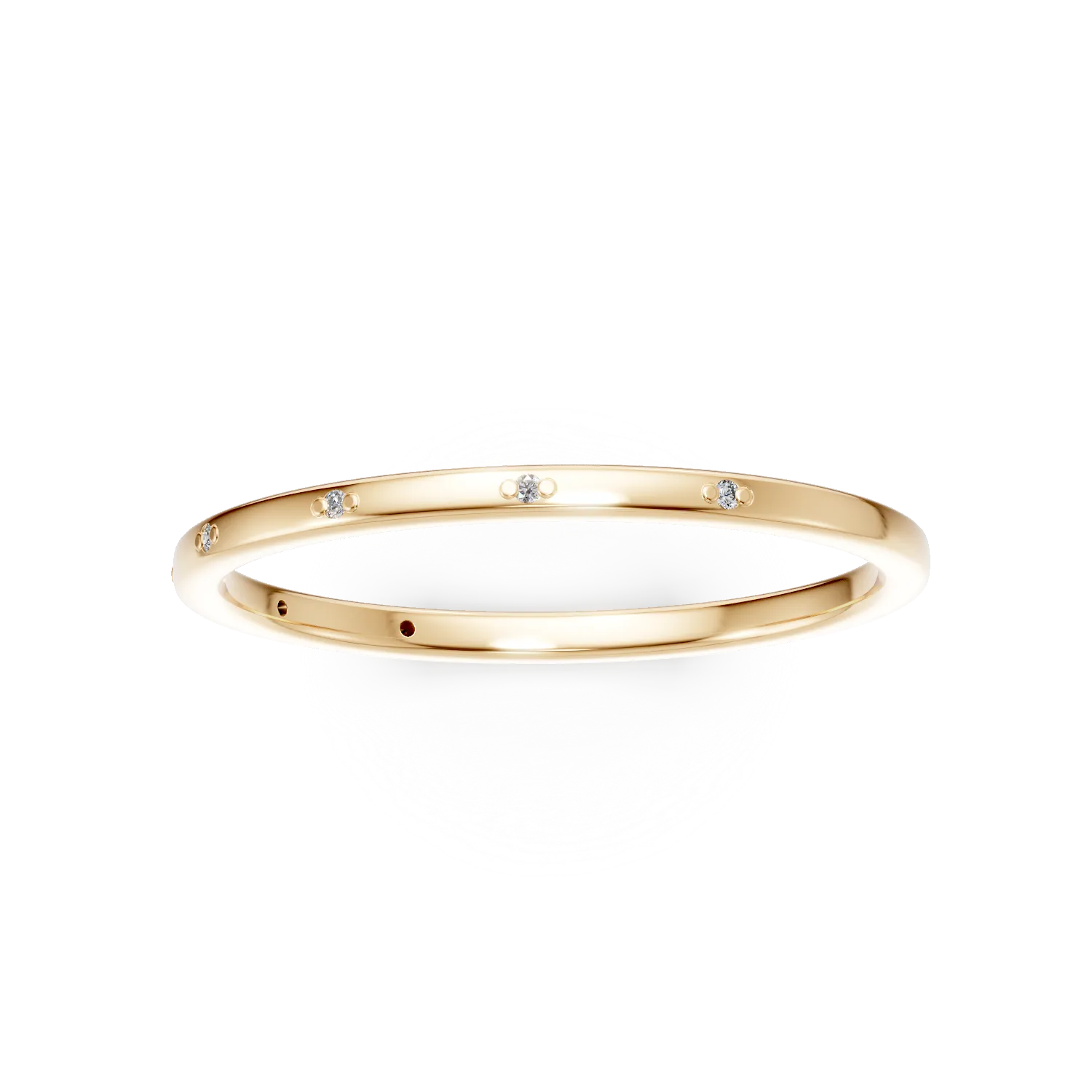 Inel minimalist din argint galben cu zirconii