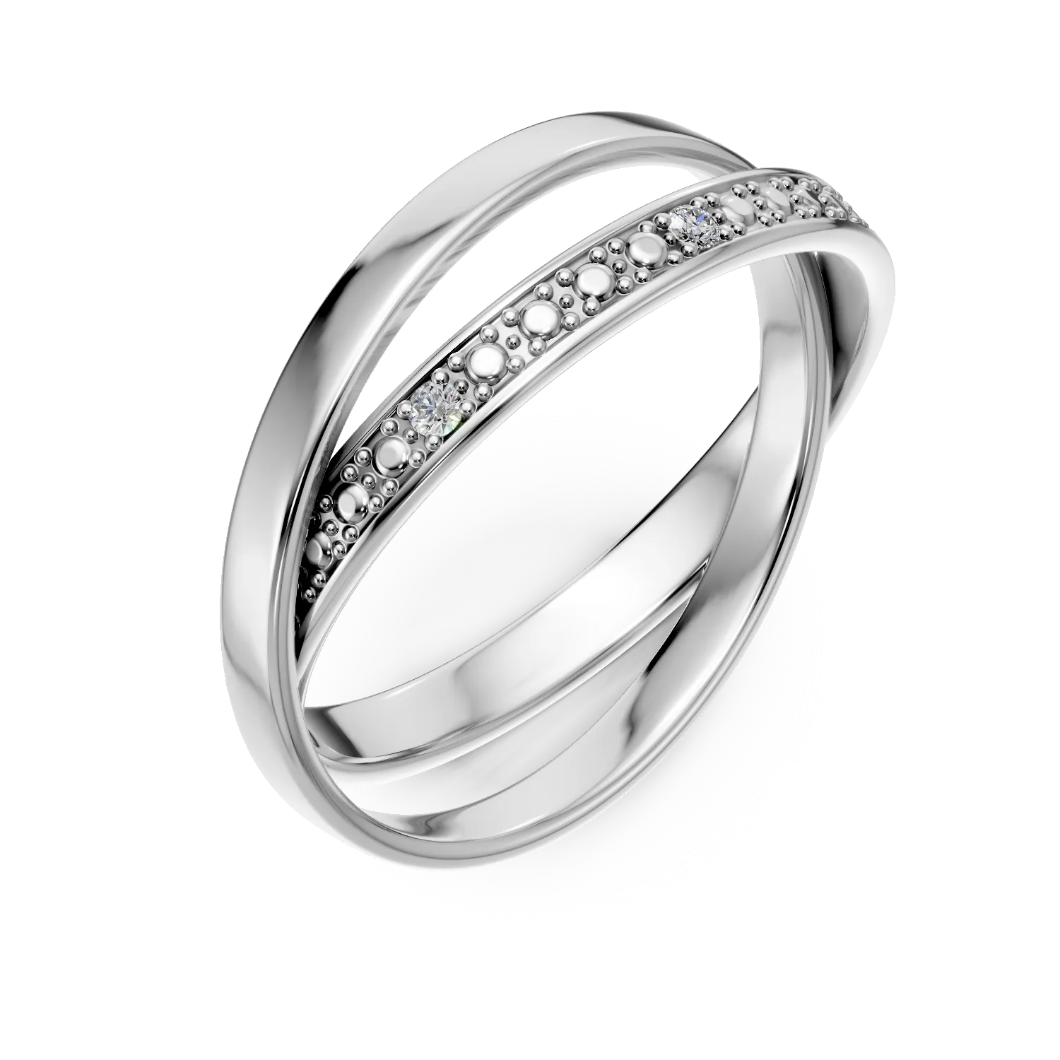 Inel dublu impletit din argint cu zirconii Apparel & Accessories > Jewelry > Rings DAAR 2 Inel dublu impletit din argint cu zirconii Apparel & Accessories > Jewelry > Rings DAAR 2