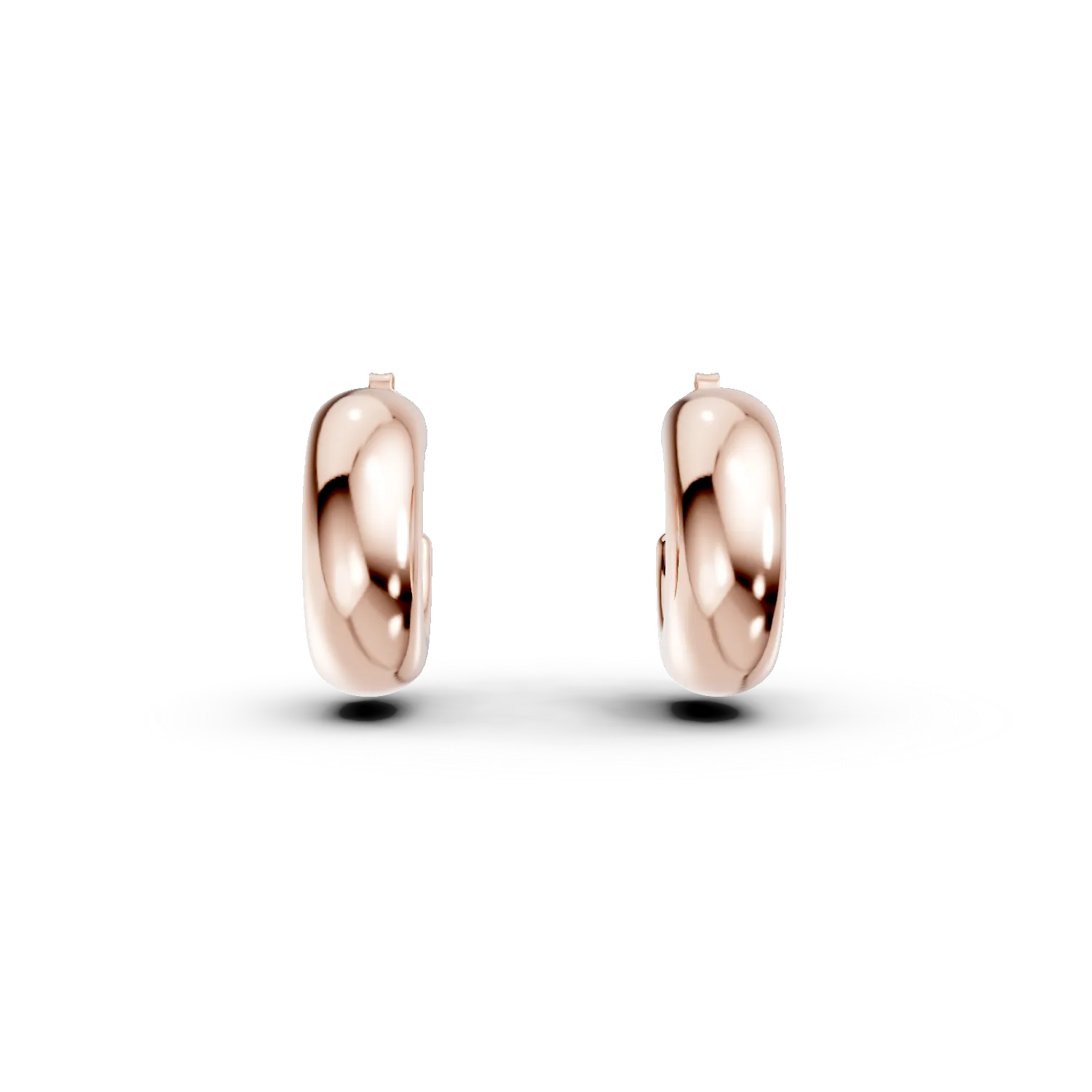 Cercei semi rotunzi din argint roz