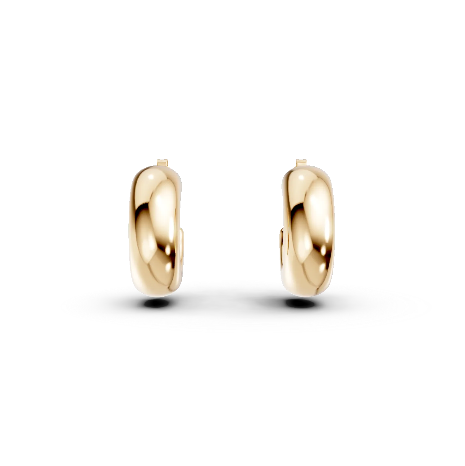 Cercei semi rotunzi din argint galben