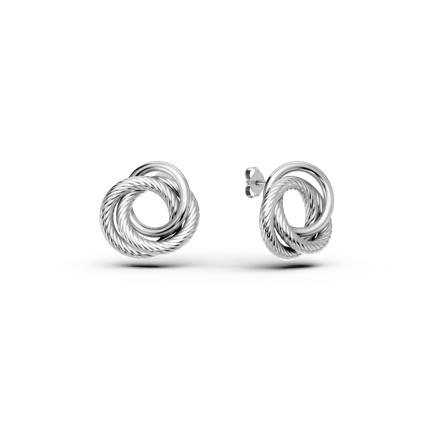 Cercei model abstract din argint