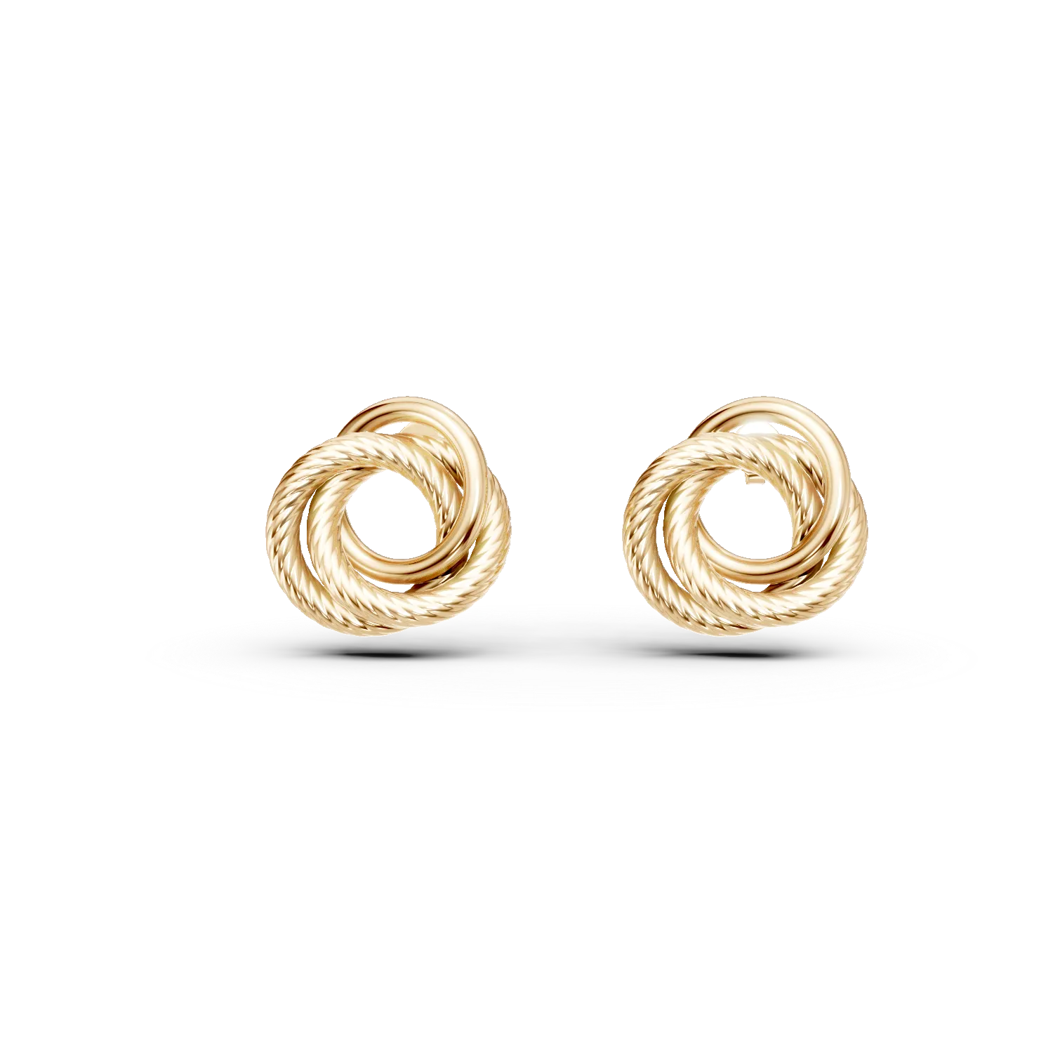 Cercei model abstract din argint galben