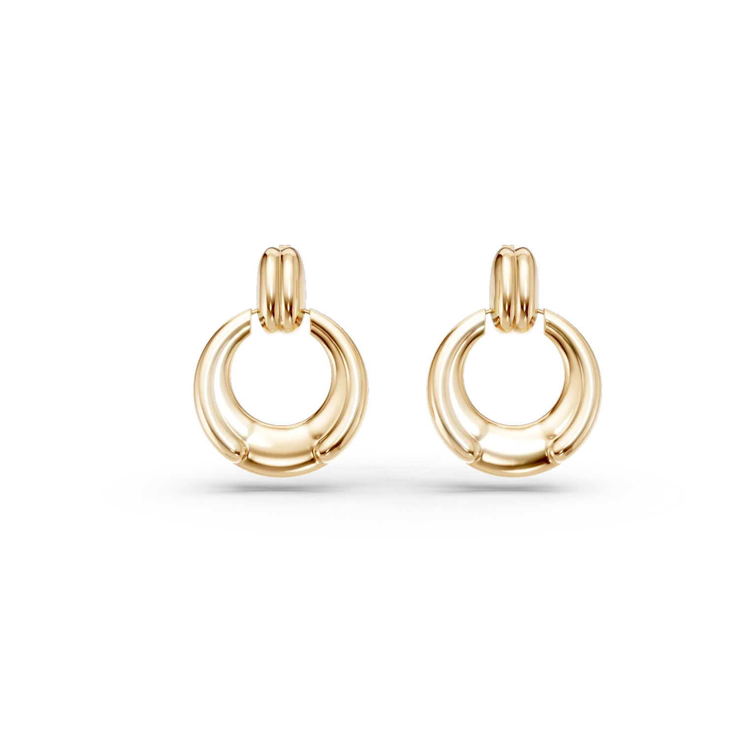 Cercei cerc cu surub din argint galben