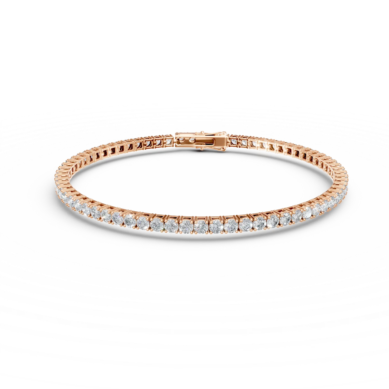 Bratara tennis din argint roz cu zirconii