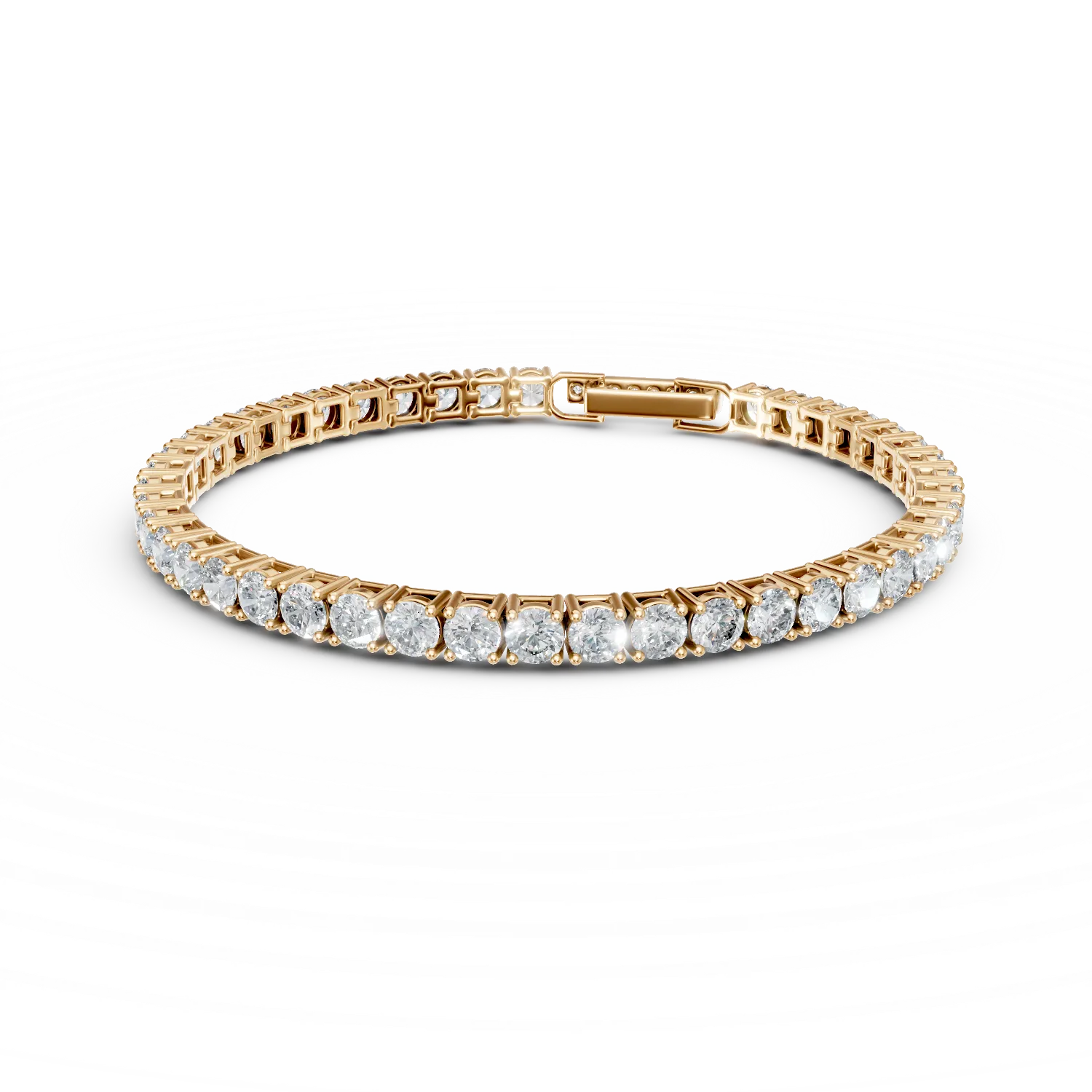 Bratara tennis din argint galben cu zirconii