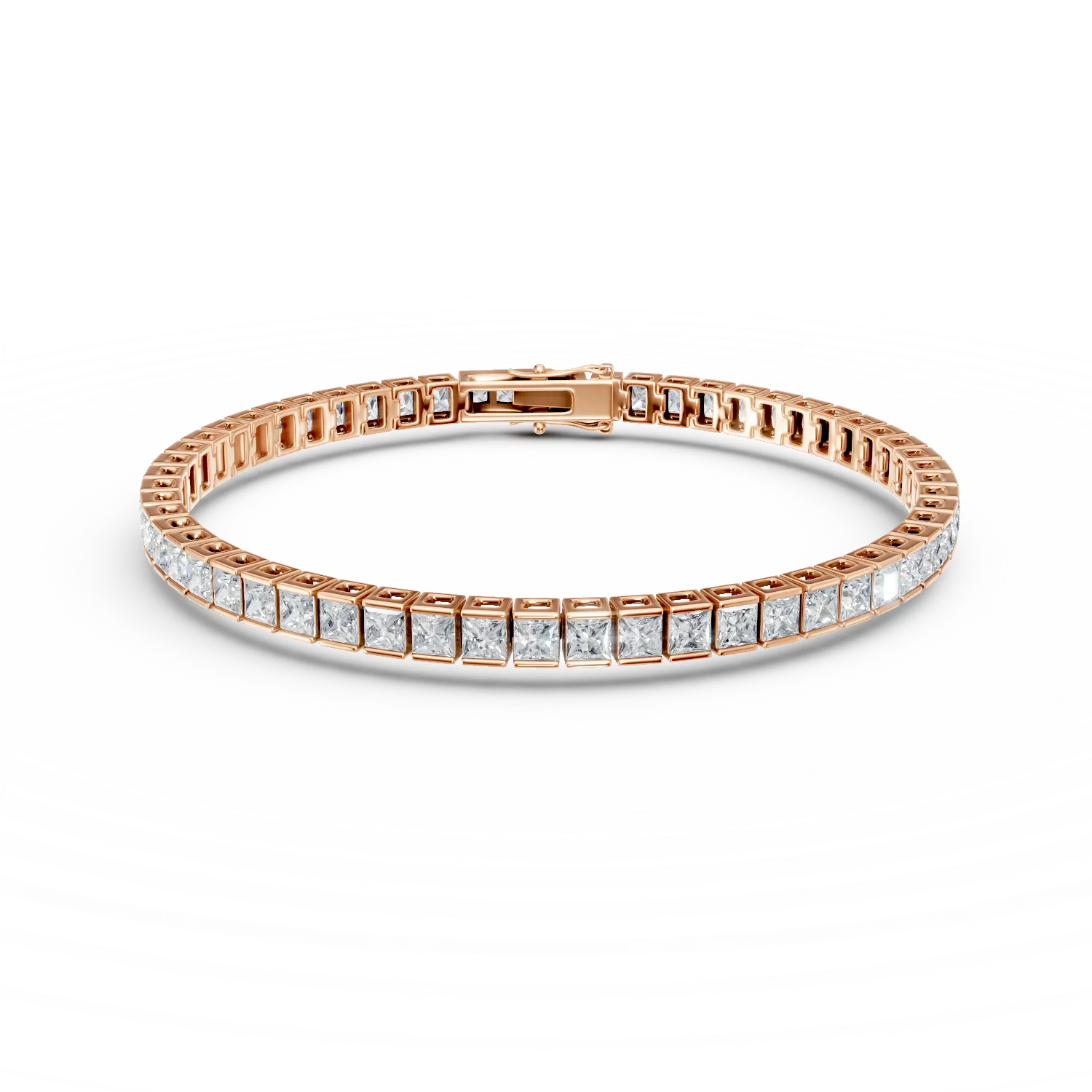 Bratara tennis din argint roz cu zirconii