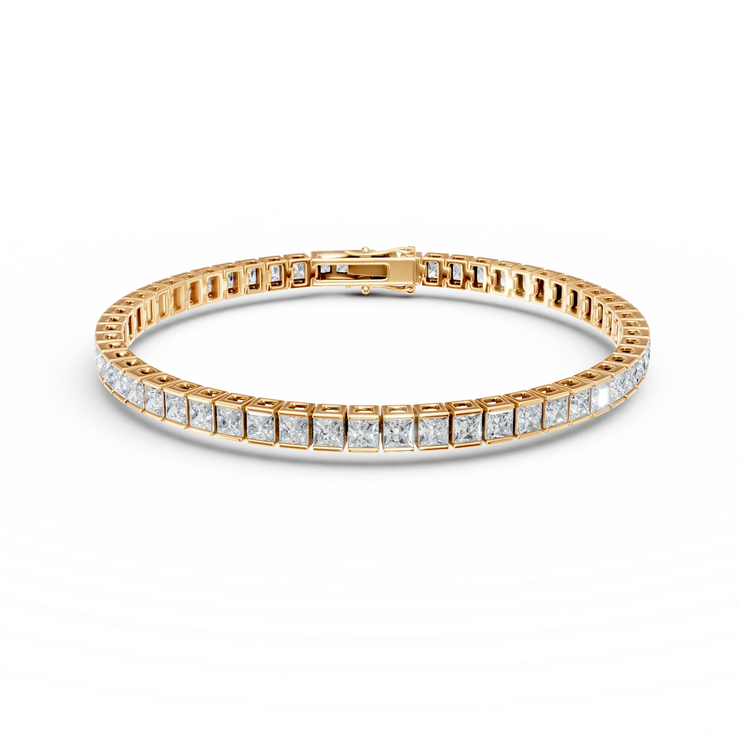 Bratara tennis din argint galben cu zirconii