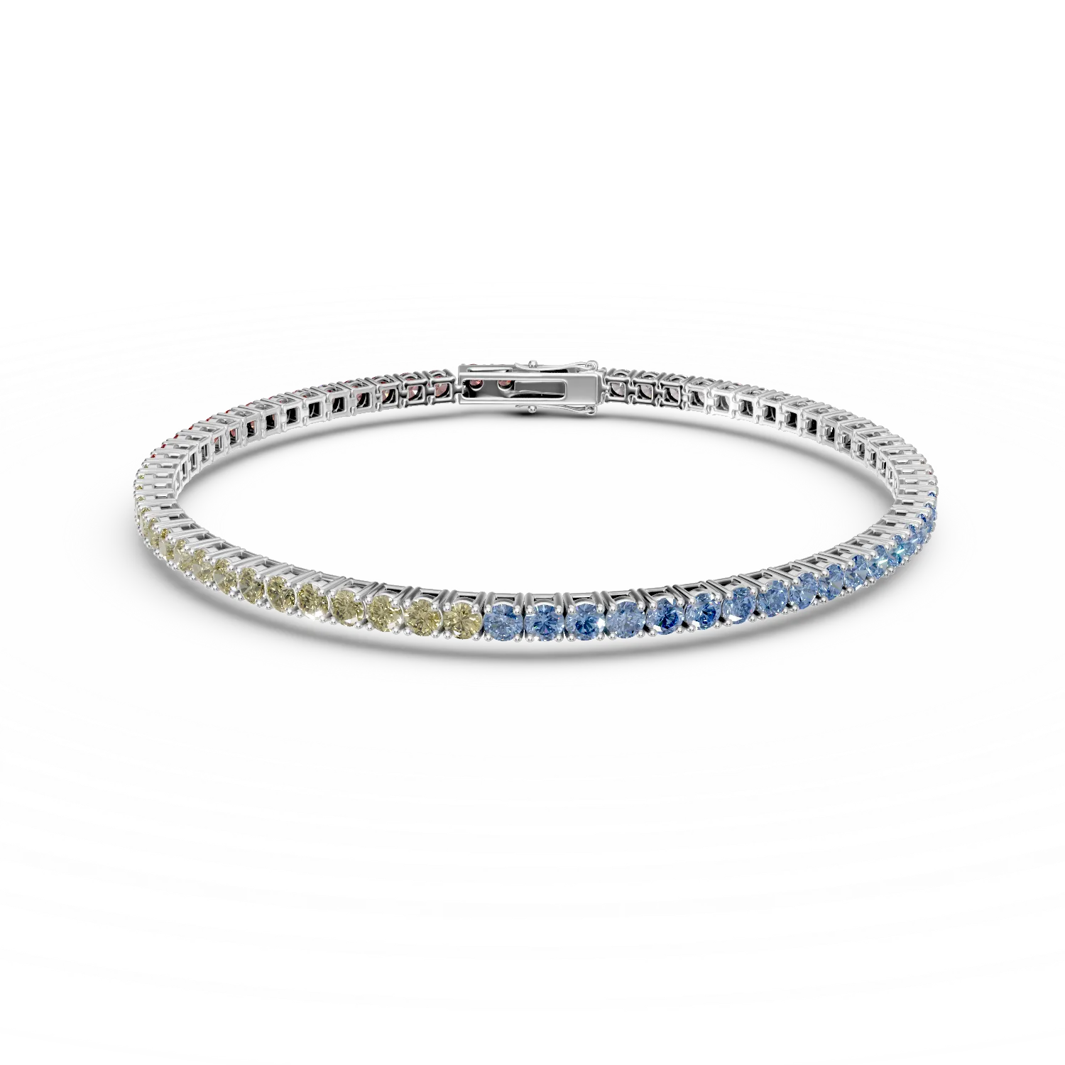 Bratara tennis din argint cu zirconii multicolore