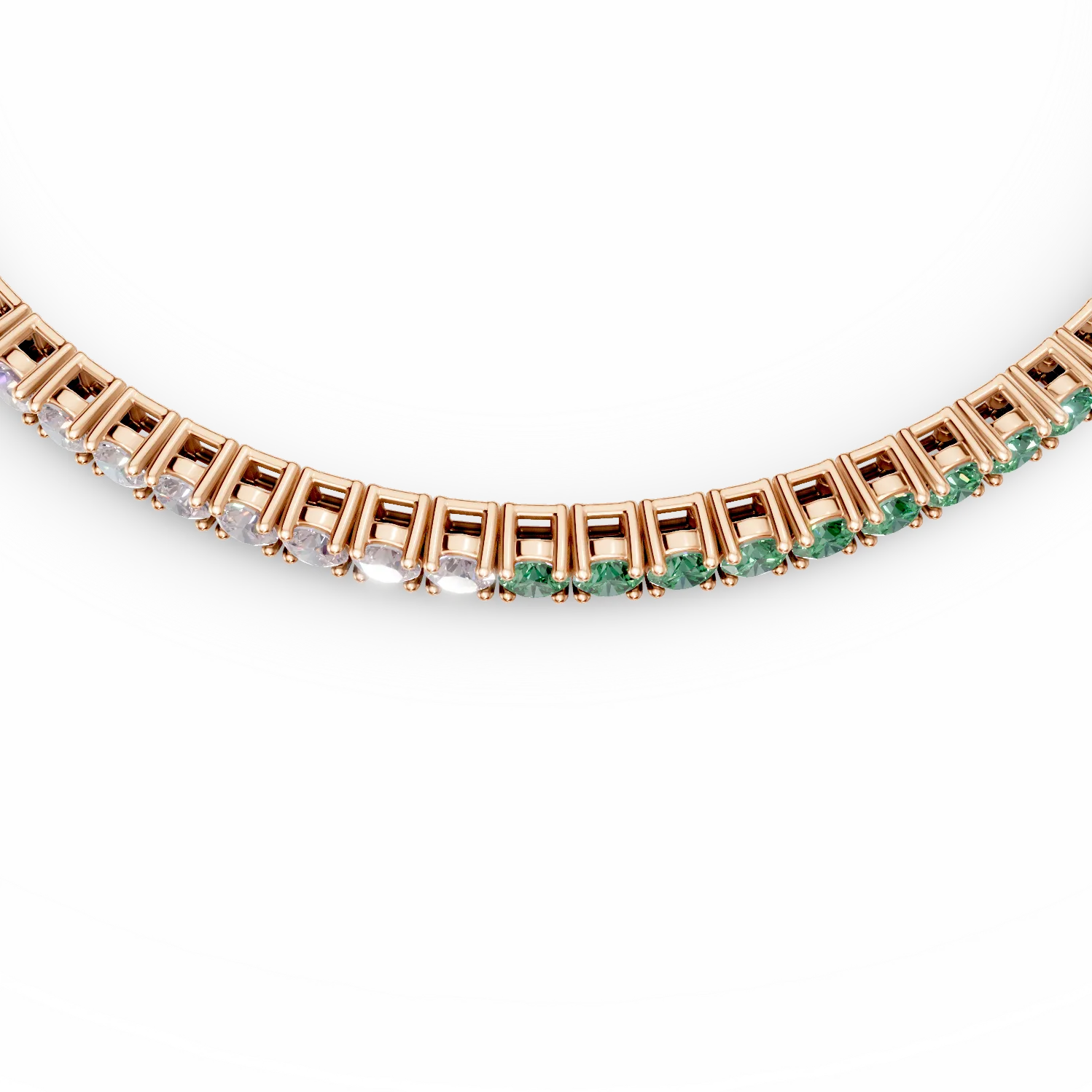 Bratara tennis din argint roz cu zirconii multicolore