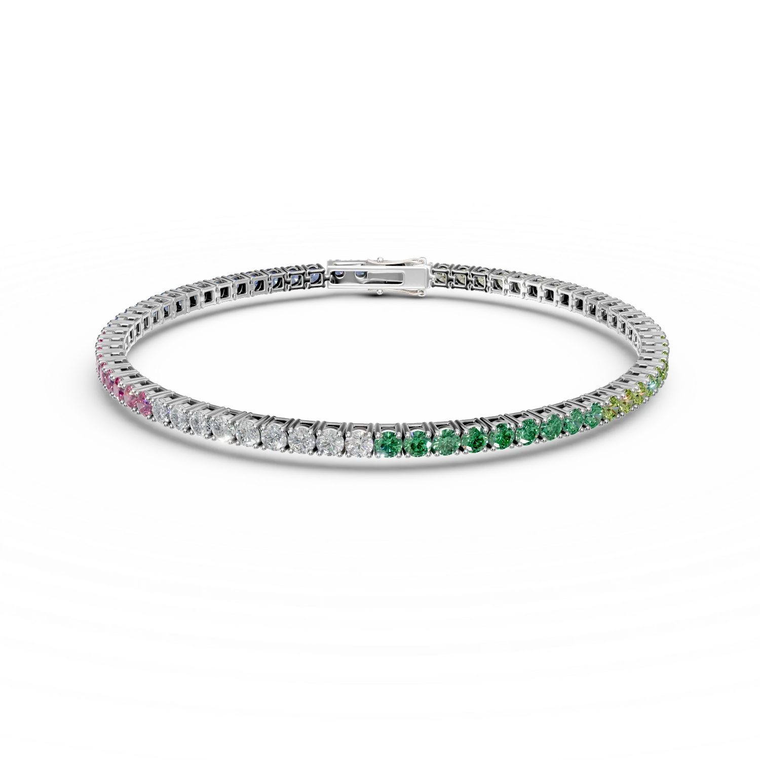 Bratara tennis din argint cu zirconii multicolore - imagine 6