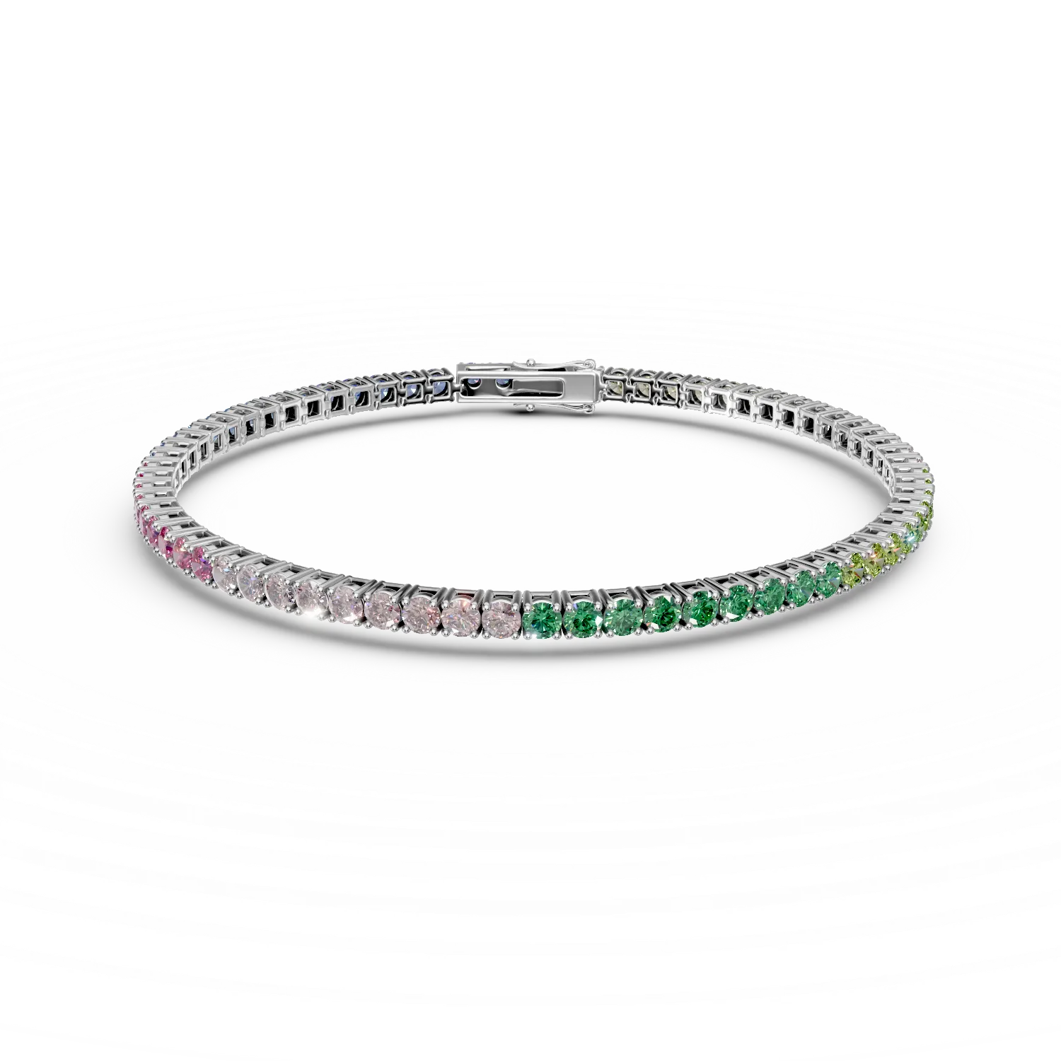 Bratara tennis din argint cu zirconii multicolore