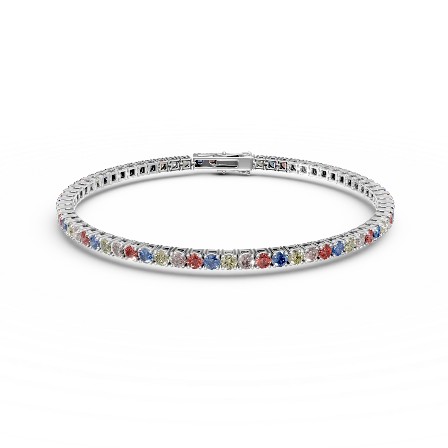 Bratara tennis din argint cu zirconii multicolore