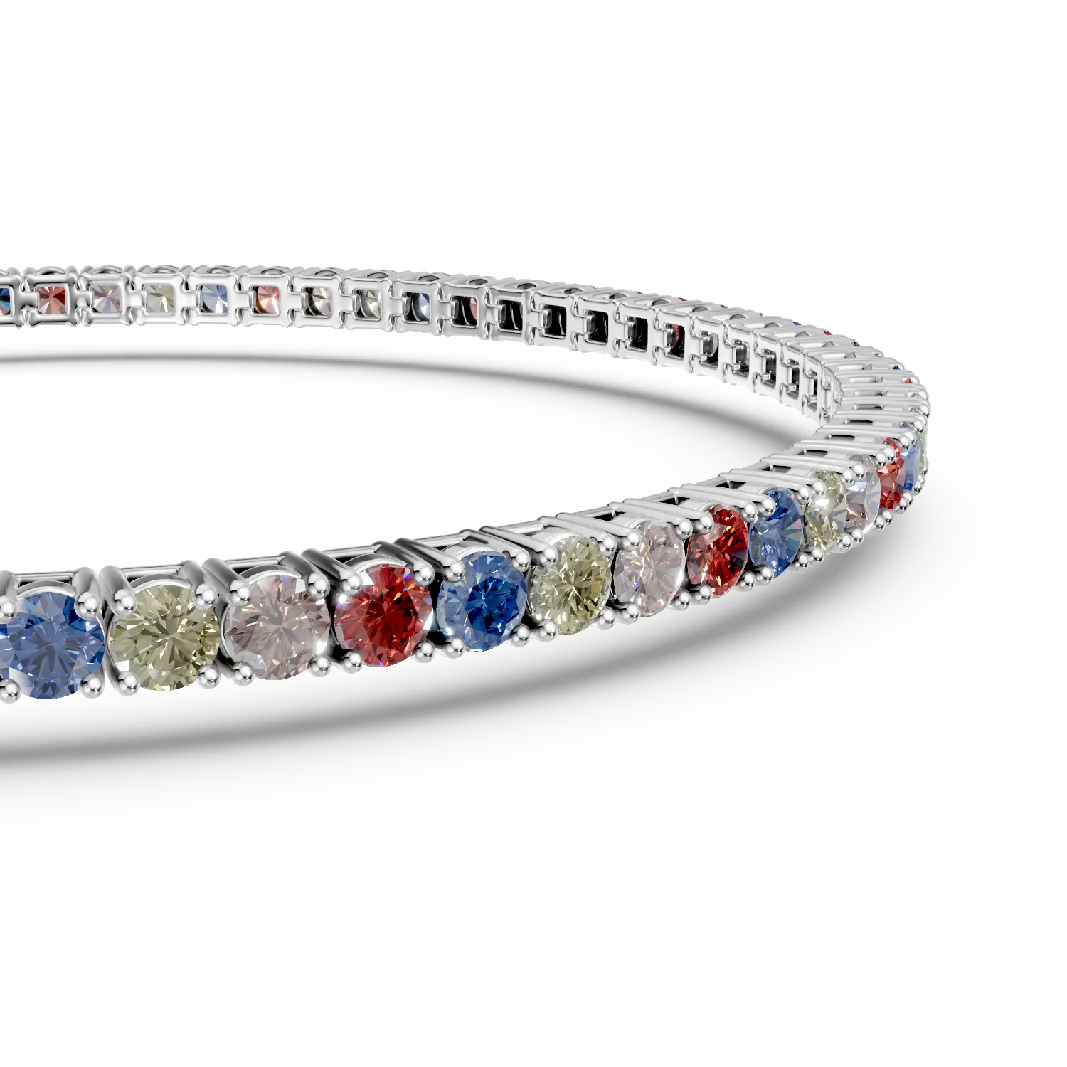 Bratara tennis din argint cu zirconii multicolore