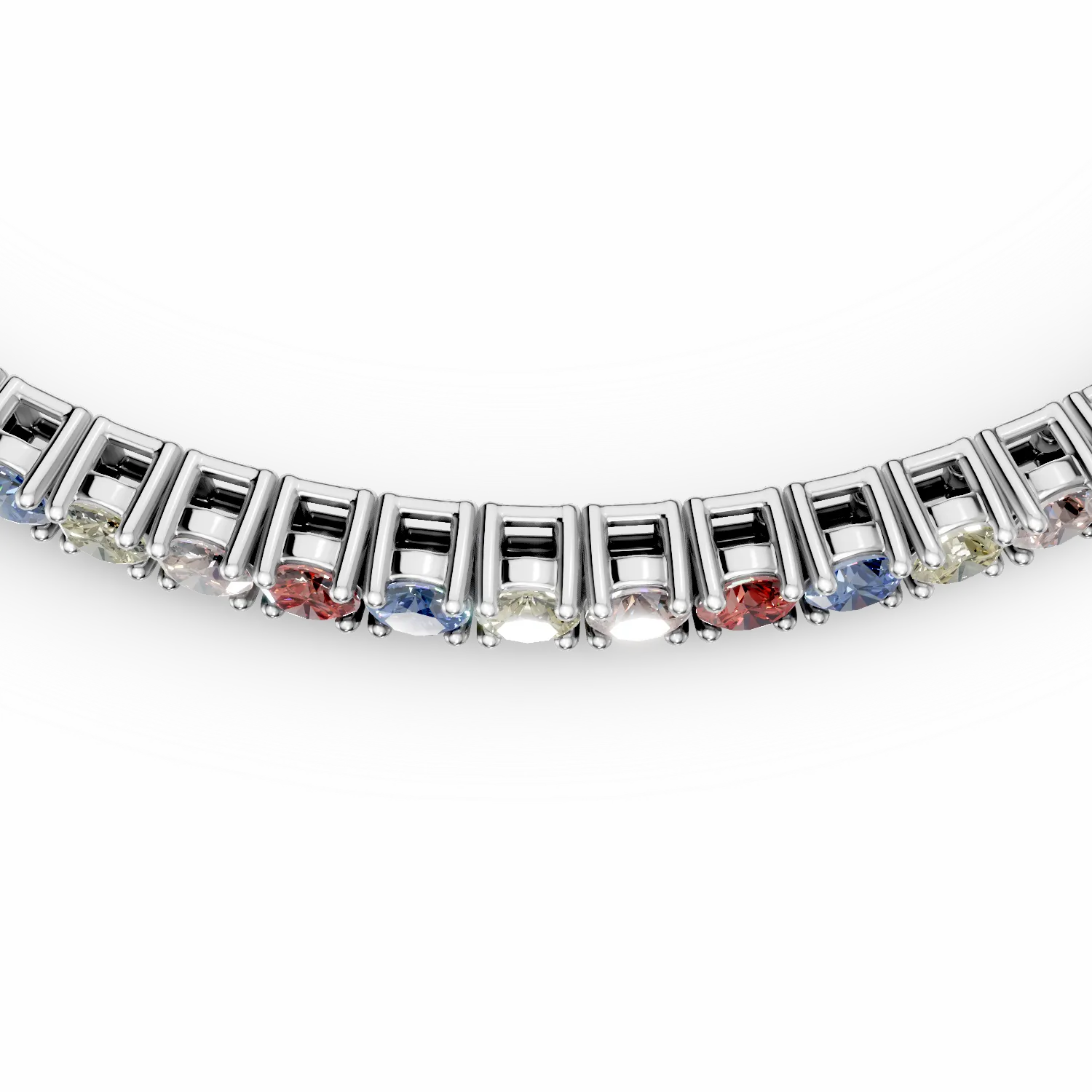Bratara tennis din argint cu zirconii multicolore